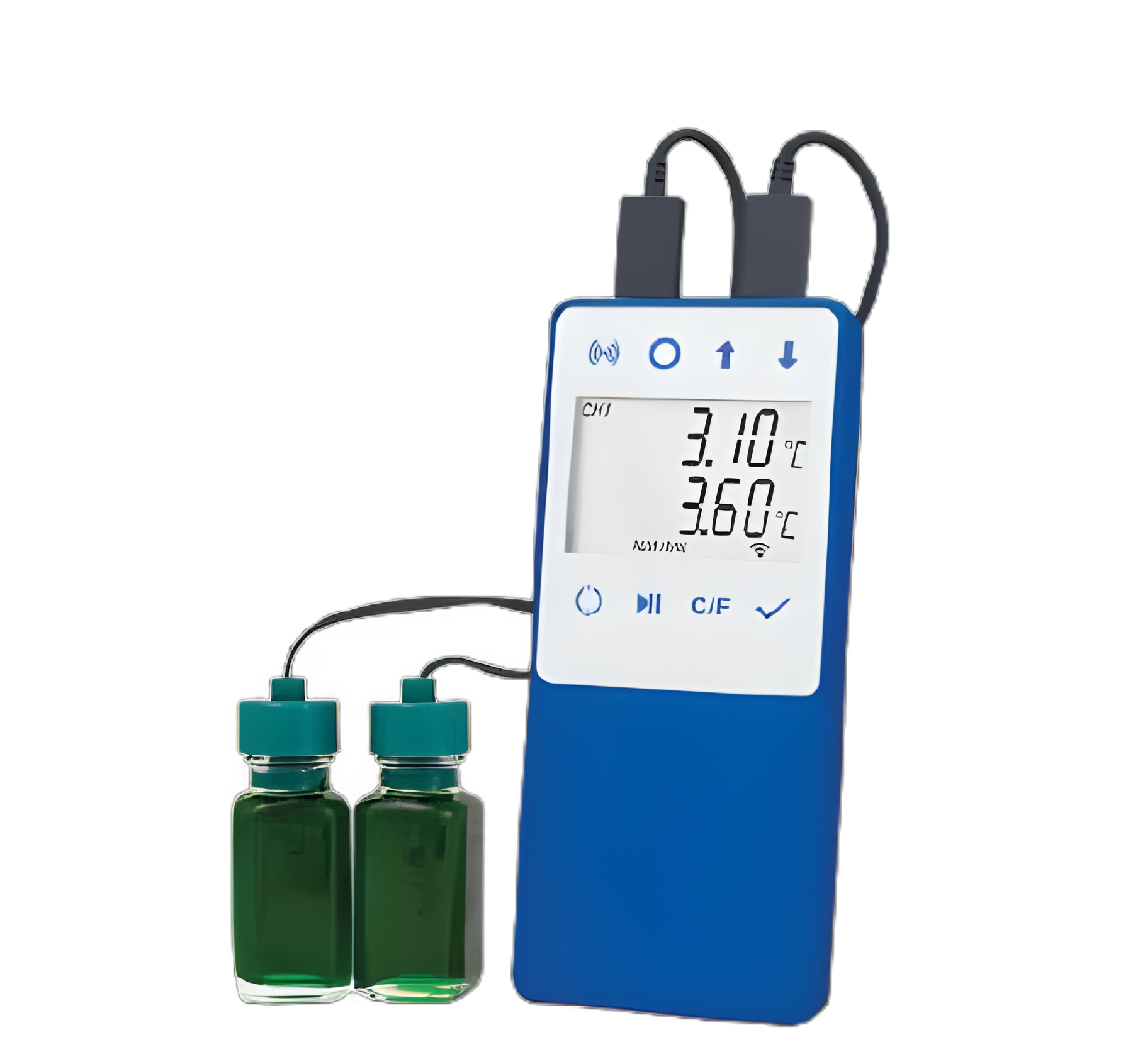 Norlake Scientific® Refrigerator/Freezer Temperature Data Logger with Dual Bottle Probes & Alarm - NS-WF-DDL-18