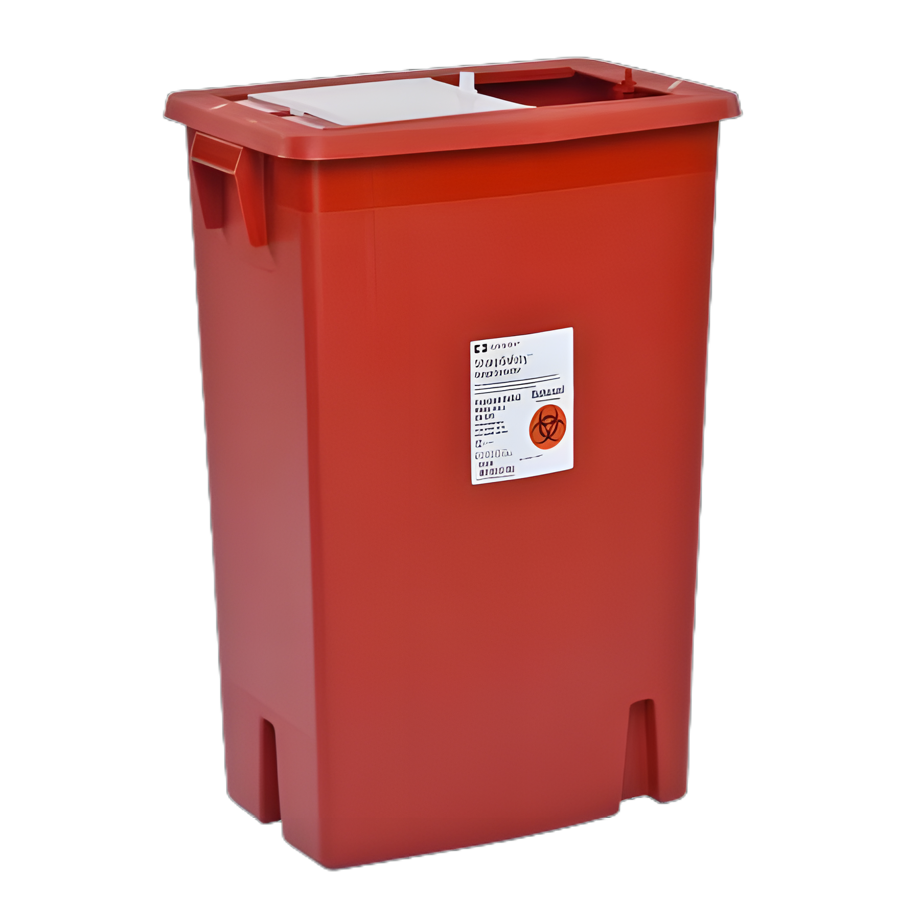 Sharps Container SharpSafety™ Red Base 26 H X 18-1/4 W X 12-3/4 D Inch Vertical Entry 18 Gallon - 8938