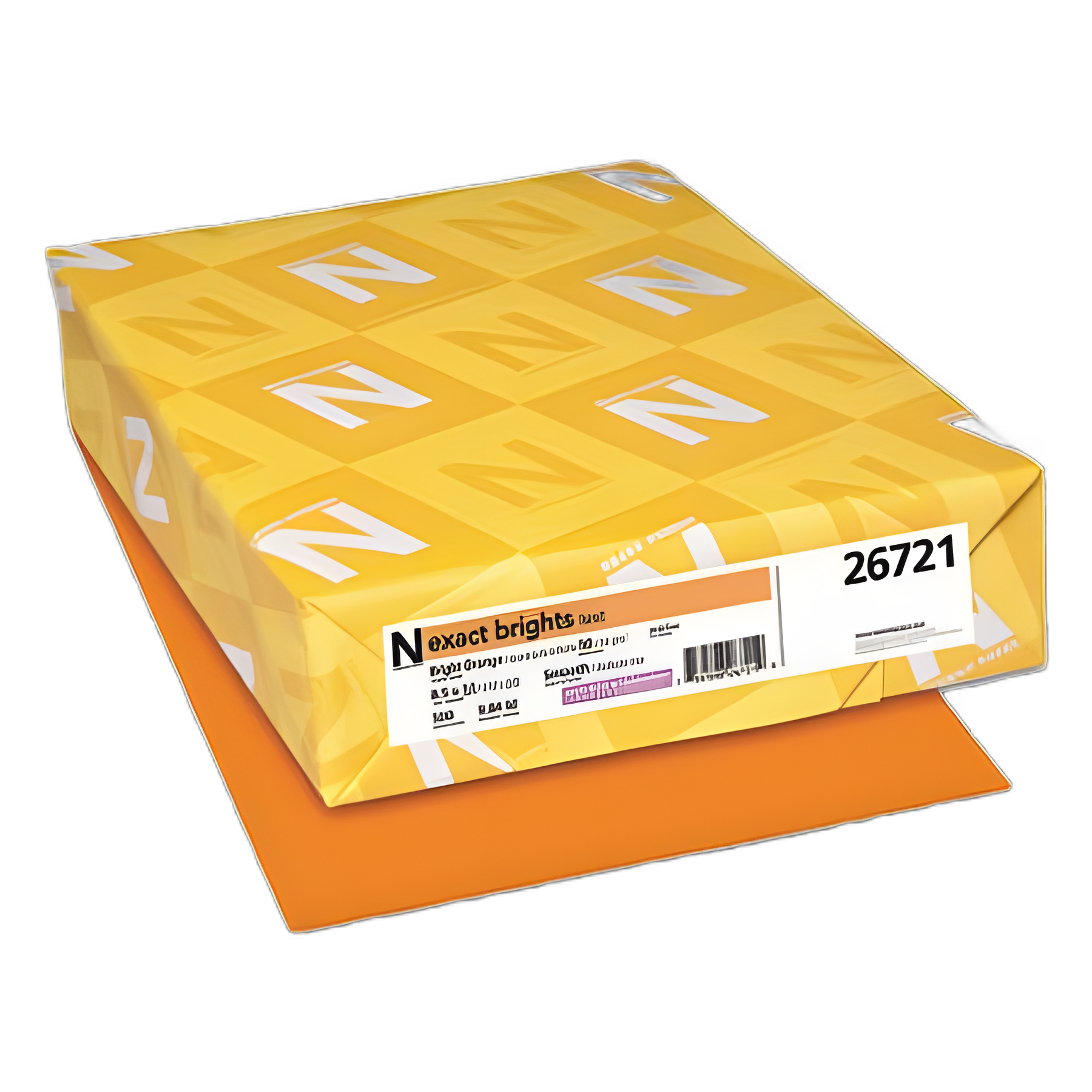Exact Brights Paper, 20 lb Bond Weight, 8.5 x 11, Bright Orange, 500/Ream