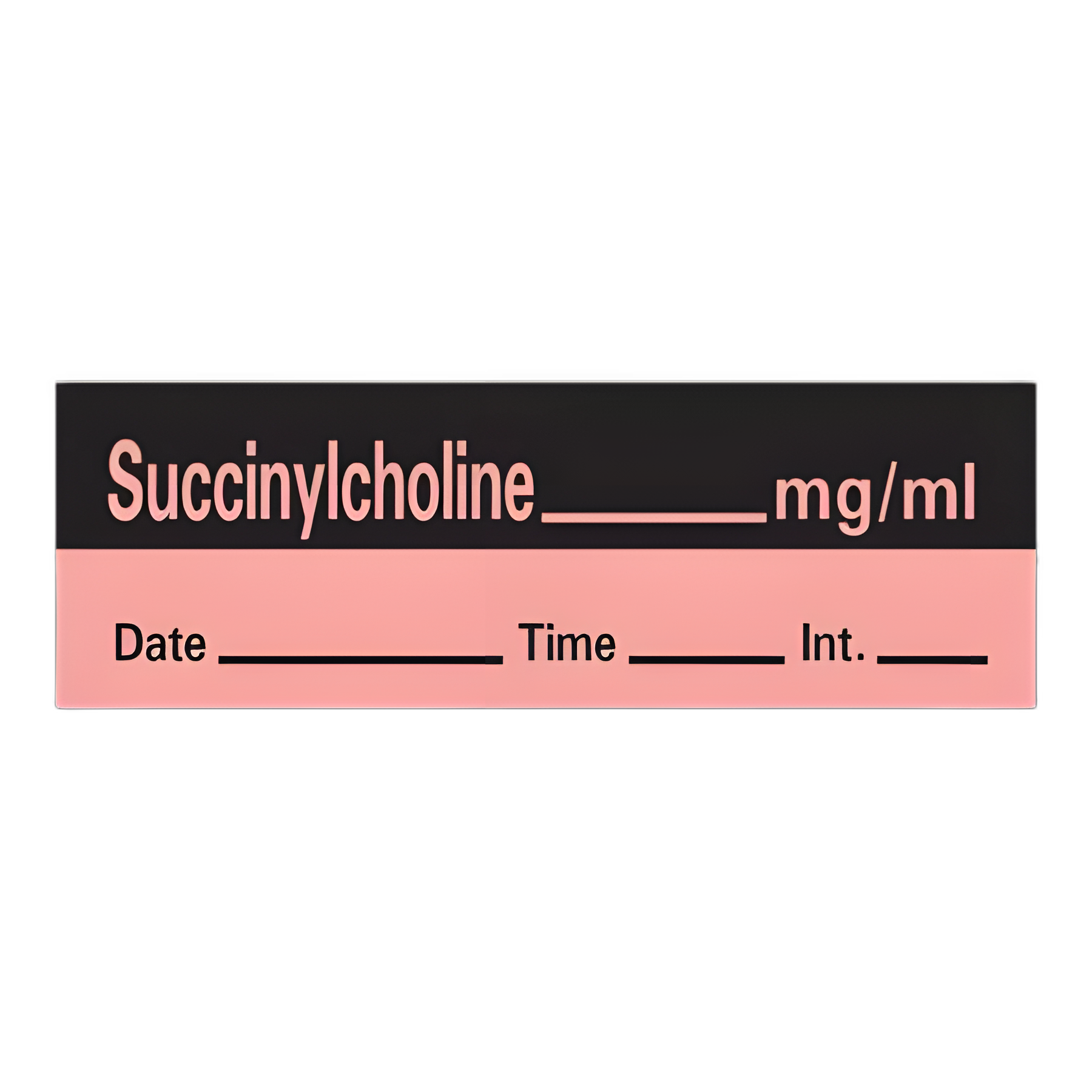 Drug Label Timemed Anesthesia Label Tape Succinylcholine mg/mL Date_Time_Int Fluorescent Red 1/2 X 1-1/2 Inch