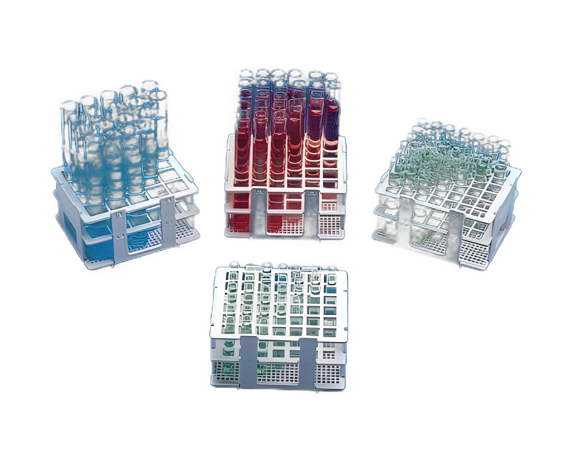 No-Wire™ 30-Place Polypropylene Test Tube Rack for 16mm Tubes - White