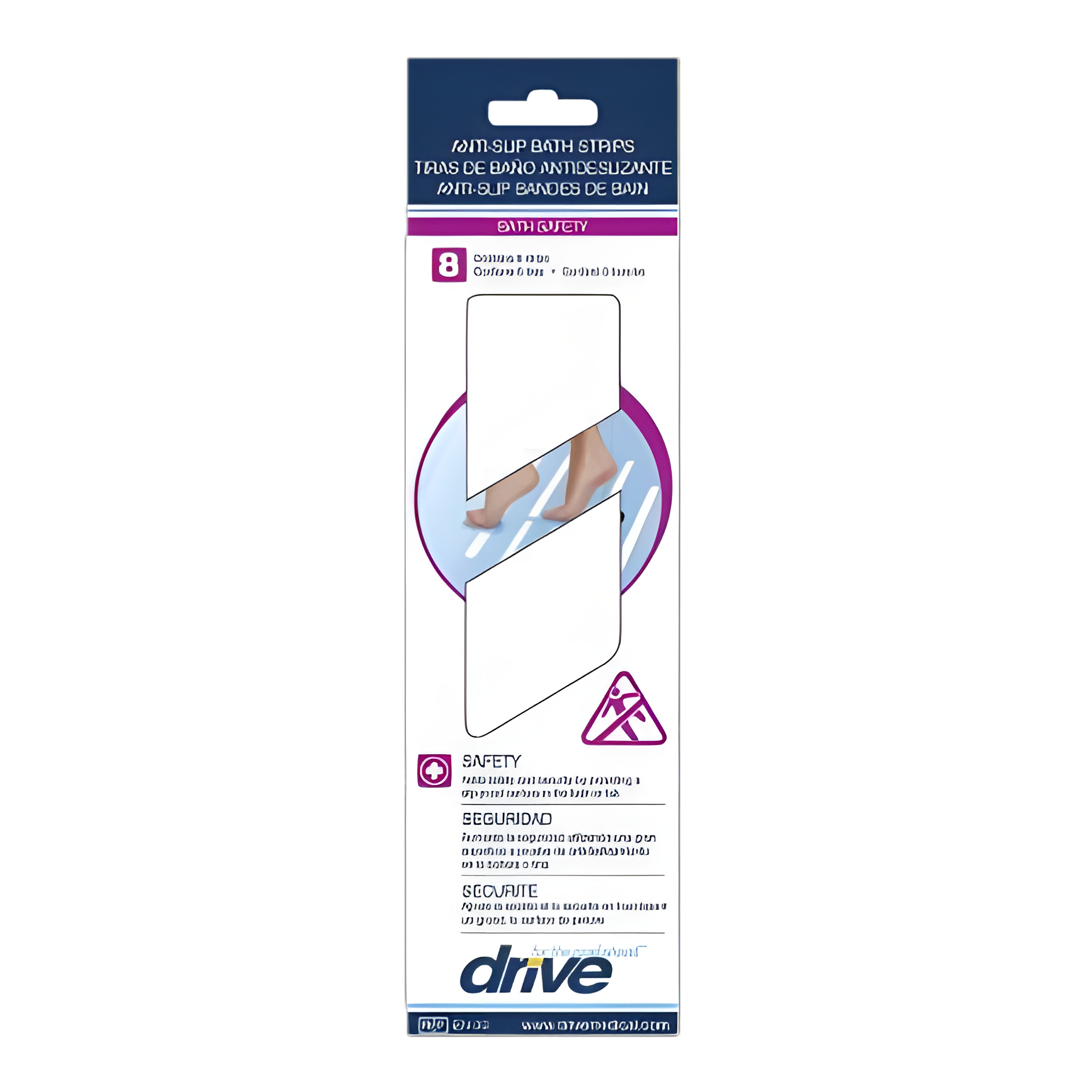 Drive Medical Tub and Stair Safety Treads - Non-Slip, Waterproof Adhesive Strips