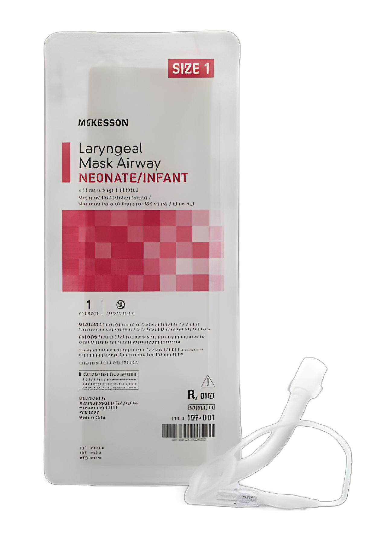McKesson Curved Laryngeal Mask Airway for Neonates & Infants - Size 1, 4 mL Cuff