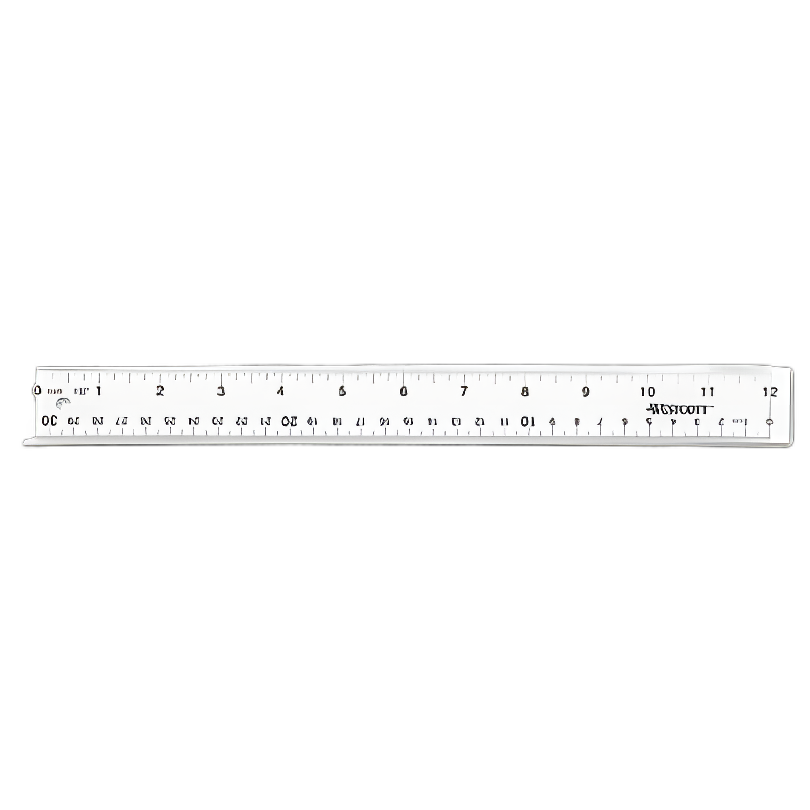 Clear Flexible Acrylic Ruler, Standard/Metric, 12" Long, Clear
