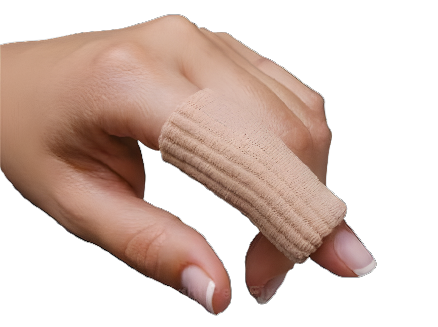 Visco-Gel Fully-Coated Ribbed Finger Sleeve for Pain Relief and Protection