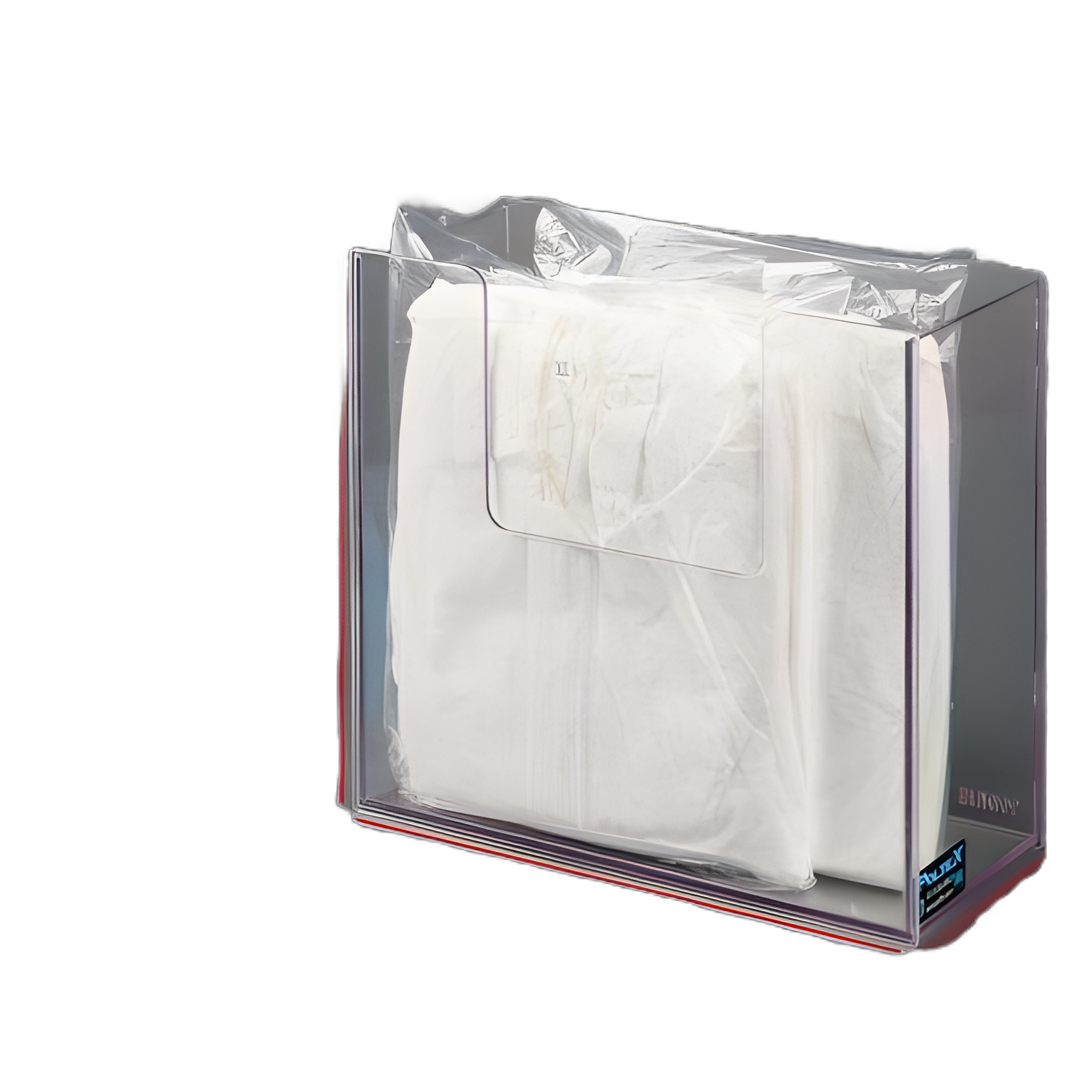 Poltex Magnetic Mount Coveralls Dispenser - Clear PETG Plastic, 5x11x12.25 inches