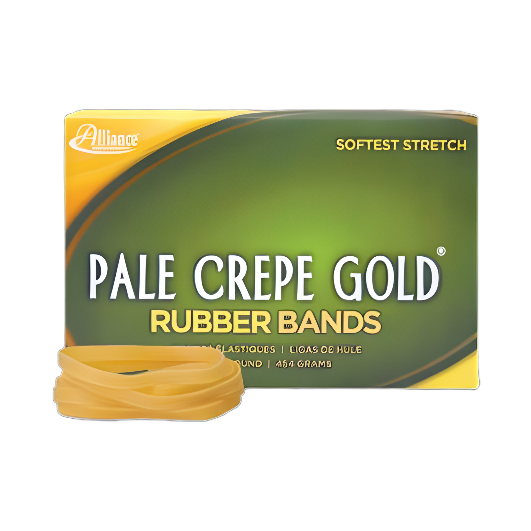 Pale Crepe Gold Rubber Bands, Size 64, 0.04" Gauge, Golden Crepe, 1 lb Box, 490/Box