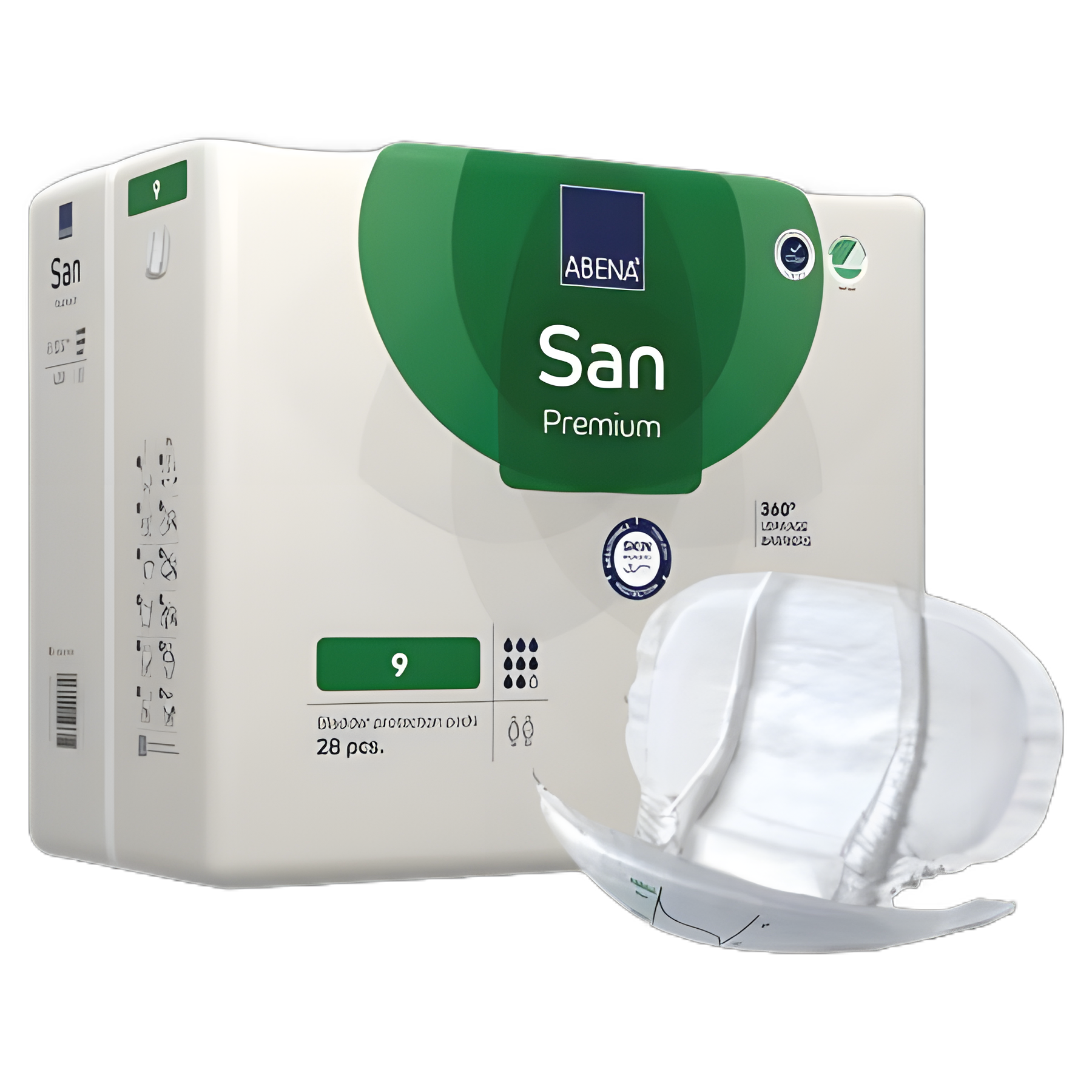 Incontinence Liner Abena® San Premium 14.5 X 28.7 Inch Heavy Absorbency Fluff / Polymer Core Size 9