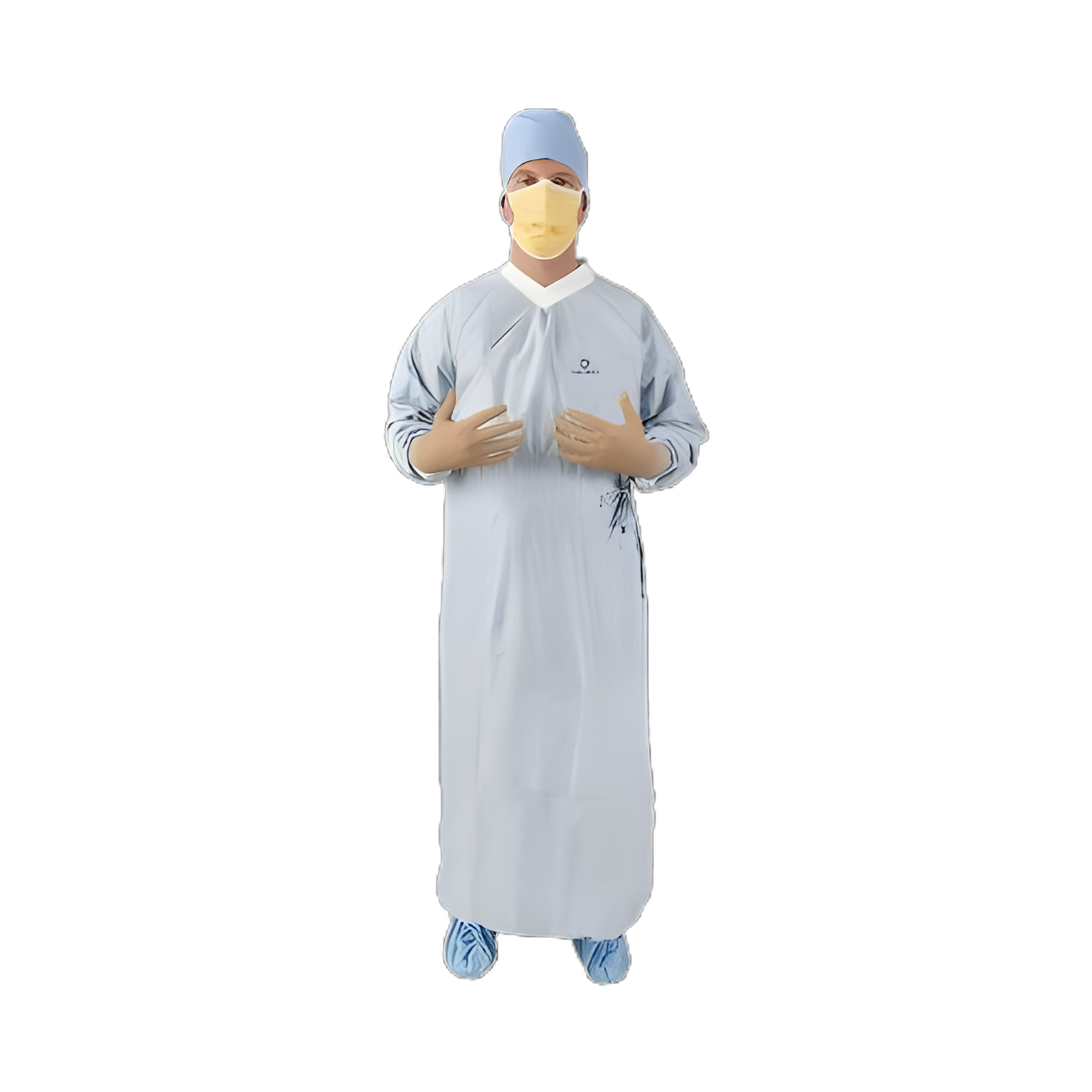 Aero Chrome X-Large Silver Surgical Gown with Towel - Sterile, AAMI Level 4, Disposable