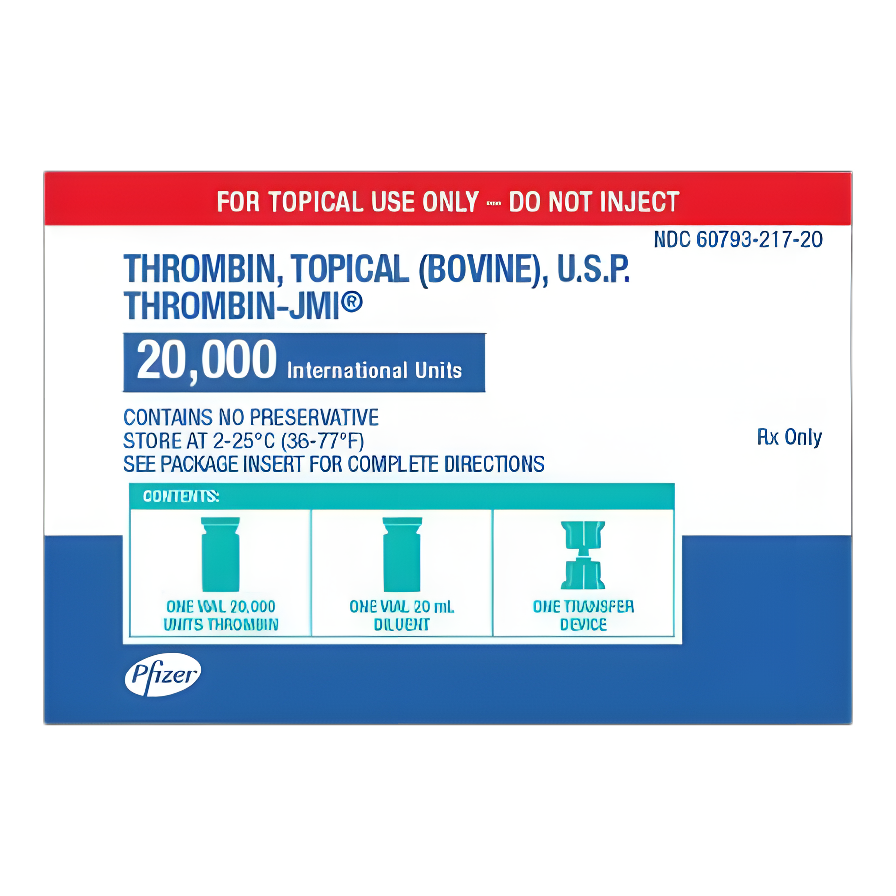 Thrombin-JMI® Thrombin (Bovine) 20,000 Units Powder for Solution Vial