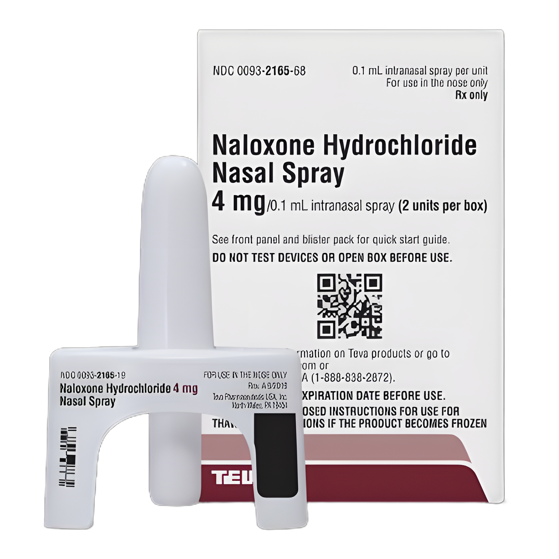 Naloxone HCl 4 mg Spray Single-Dose Device 0.1 mL - 00093216568