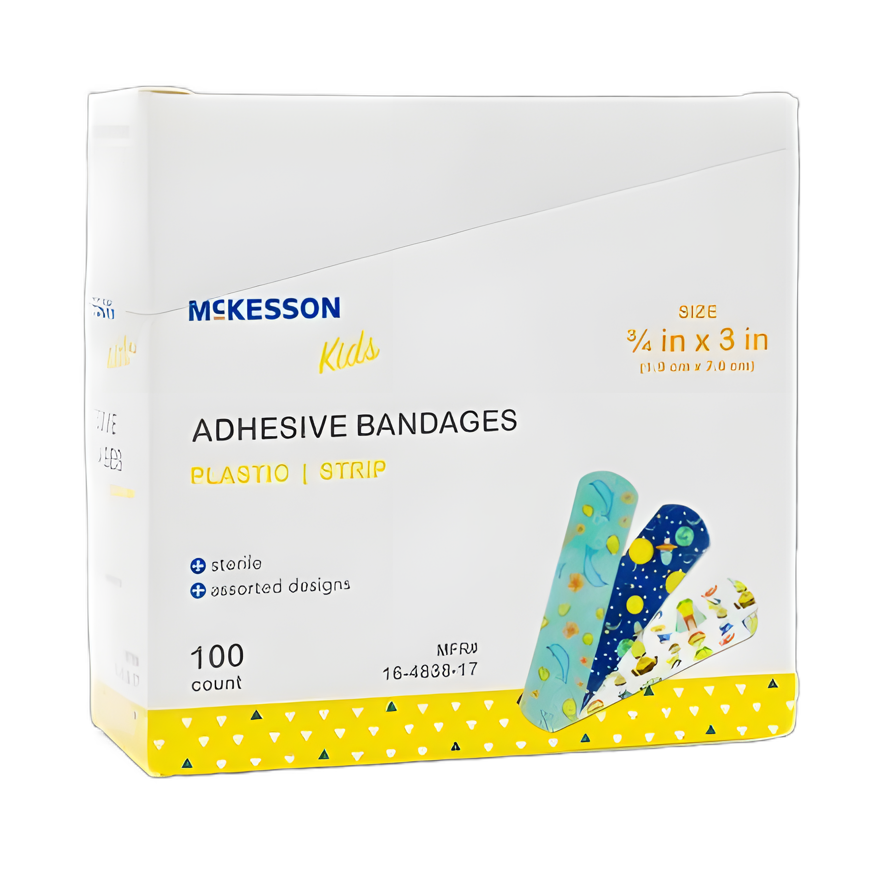 McKesson Kids™ Adhesive Bandages 3/4 X 3 Inch with Fun Designs - Sterile Plastic Strips