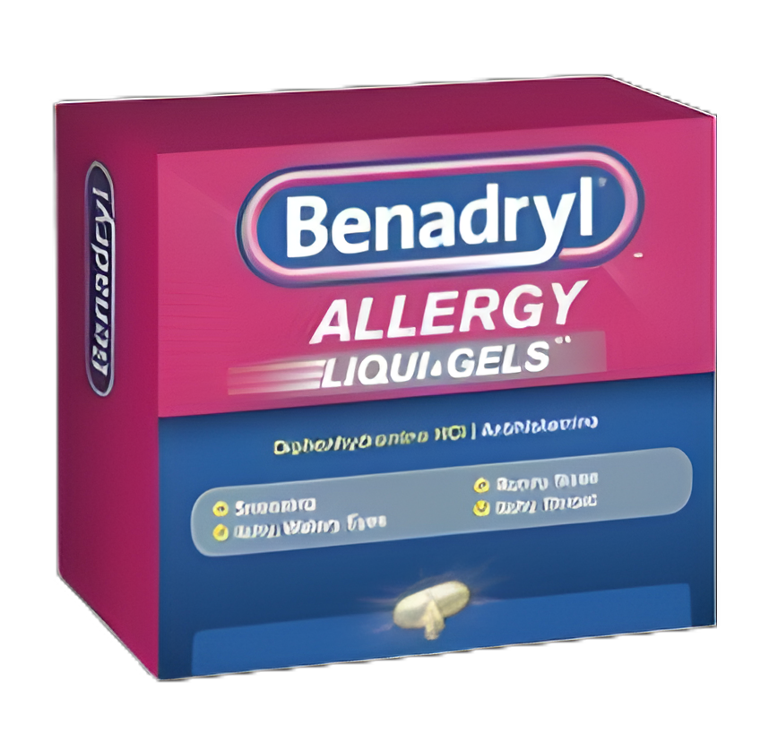 Allergy Relief Benadryl® 25 mg Strength Capsule 24 per Box