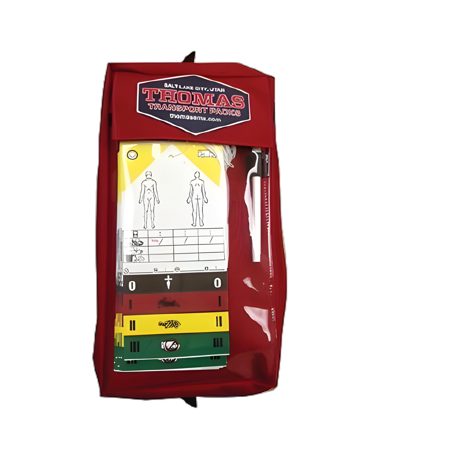 Active Shooter Trauma Bag IFAK - Emergency Medical First Aid Kit with Adjustable Shoulder Strap and Vinyl Window, Red, 3-1/2 X 8 X 13 Inch