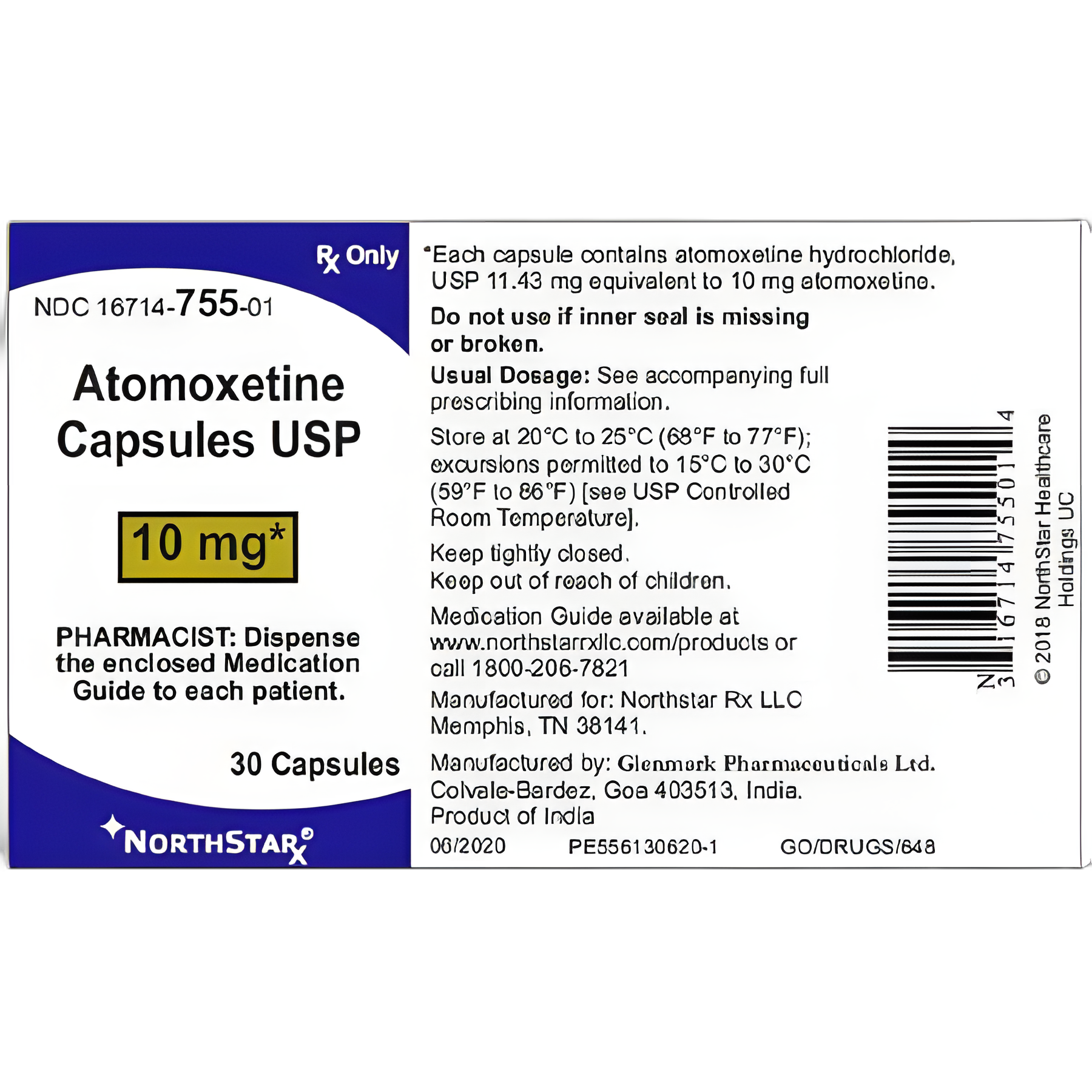 Atomoxetine HCl 10 mg Capsules for ADHD - NorthStar Rx - 30 Count Bottle