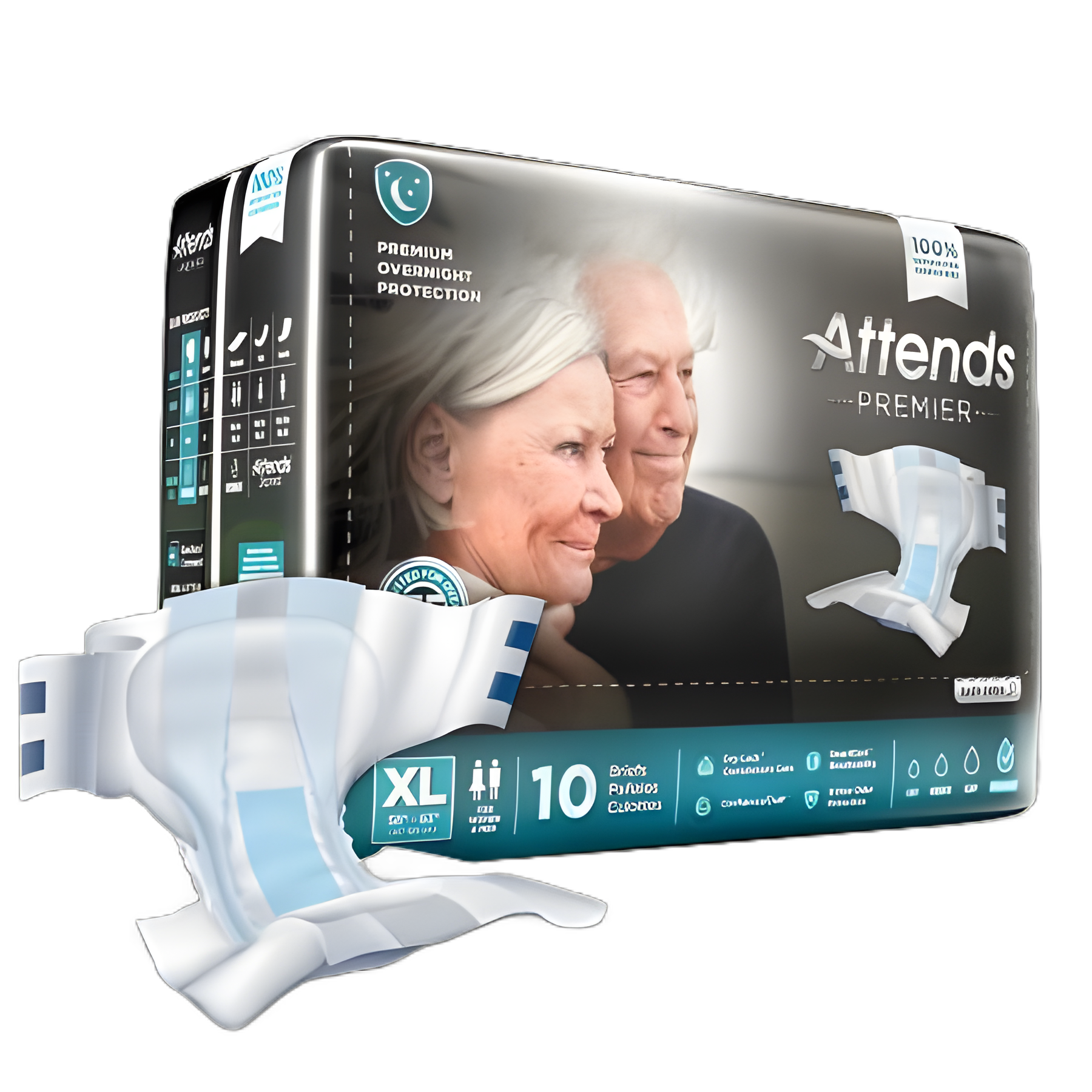 Attends Premier Unisex Adult Incontinence Brief, X-Large, Heavy Absorbency