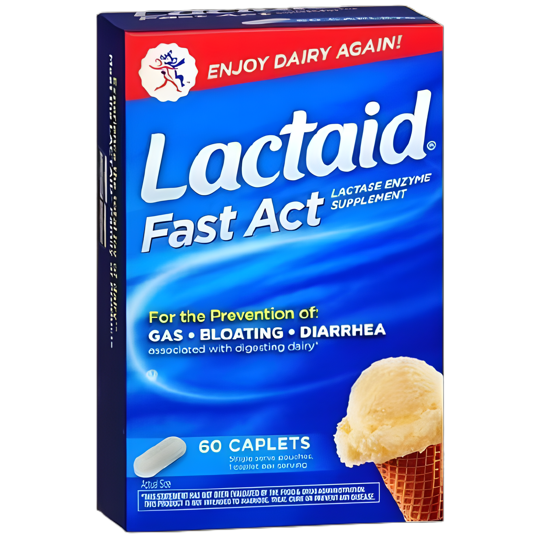 Dietary Supplement Lactaid® Fast Act Lactase Enzyme 9000 FCC Units Strength Tablet 60 per Box