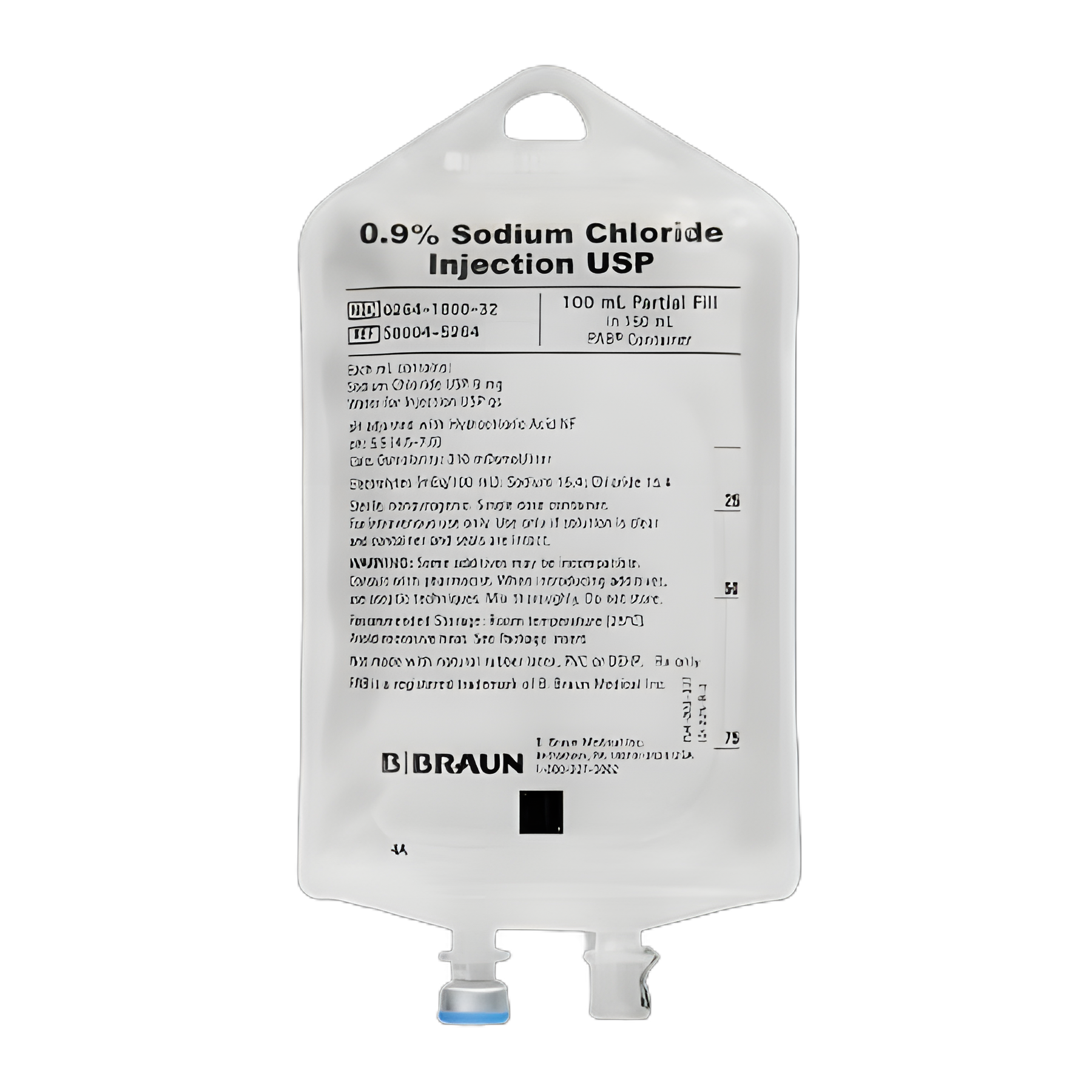 Replacement Preparation Sodium Chloride, Preservative Free 0.9% IV Solution Flexible Bag 100 mL Fill in 150 mL