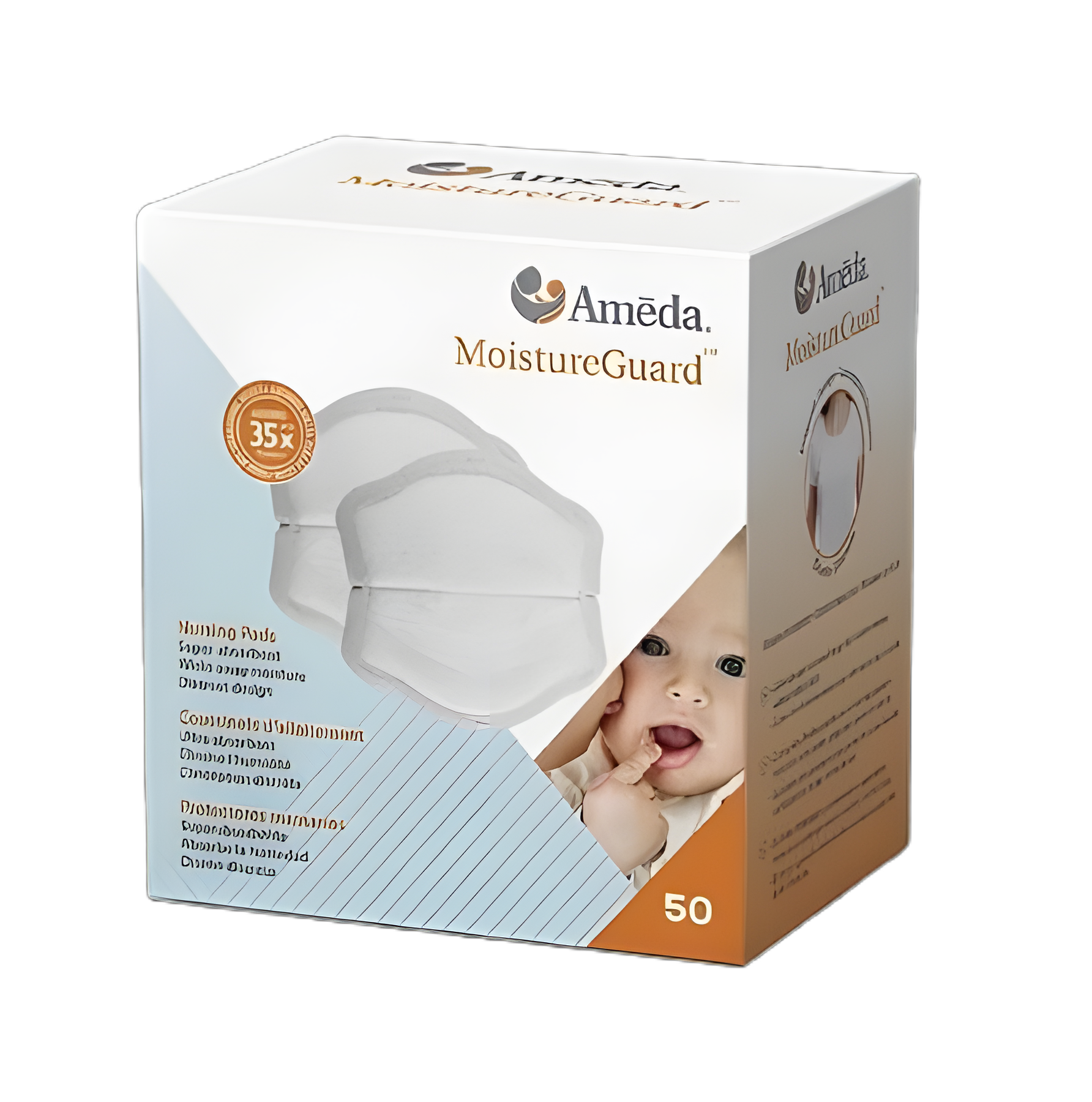 MoistureGuard™ Disposable Nursing Pads, Ultra-Absorbent, One Size - 50 Pack