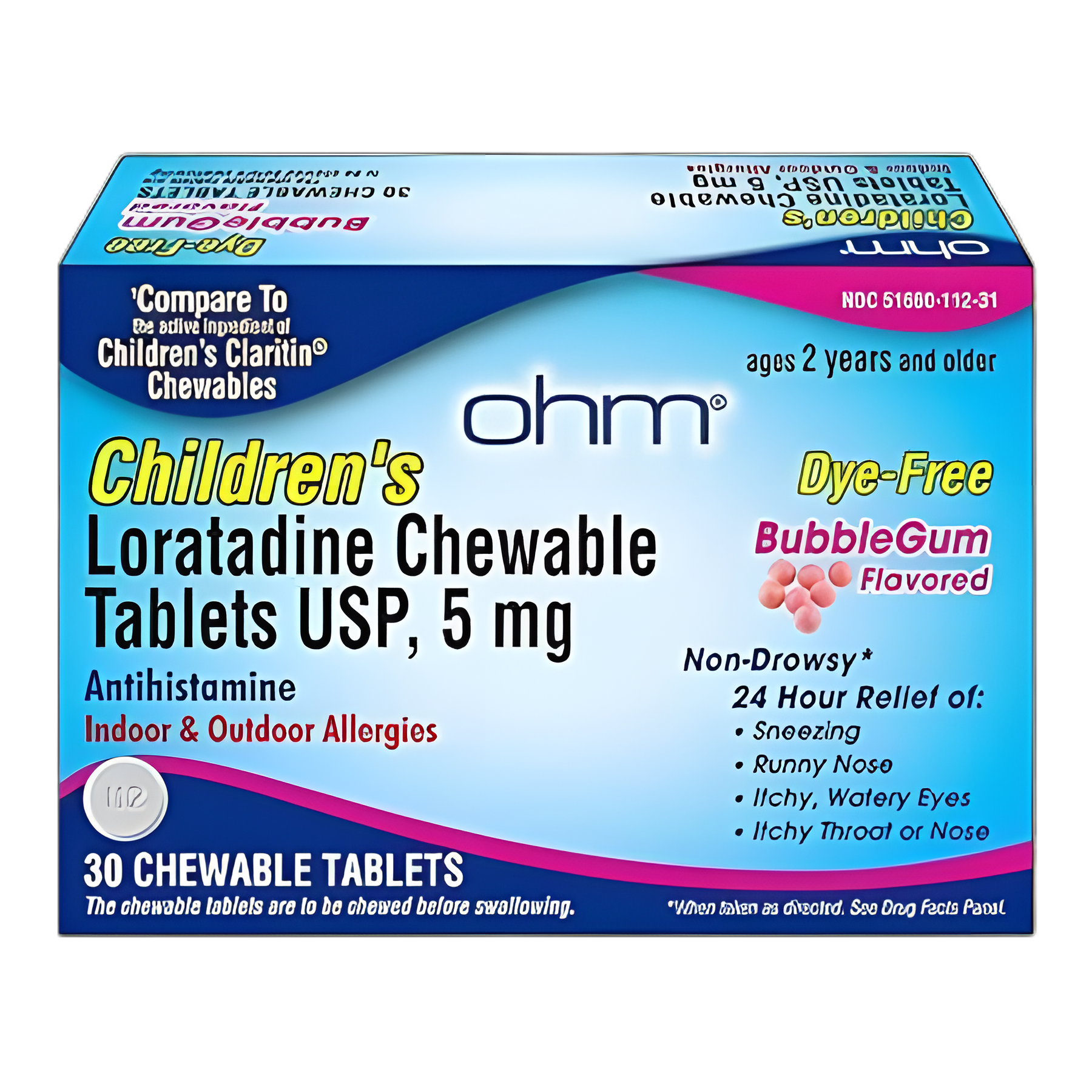 Ohm Labs Children's Allergy Relief Chewable Tablets 5mg - 30 Count