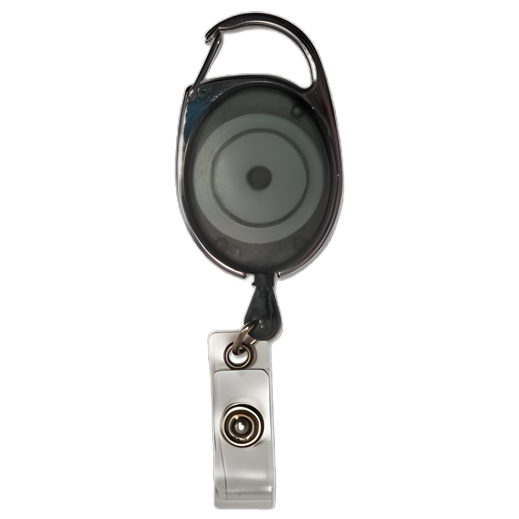 Carabiner-Style Retractable ID Card Reel, 30" Extension, Smoke, 12/Pack
