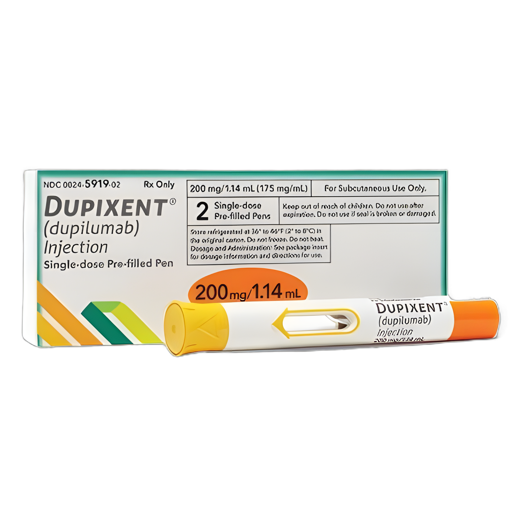 Dupixent® Dupilumab 200 mg / 1.14 mL Injection Prefilled Injection Pen 1.14 mL 2 Pens