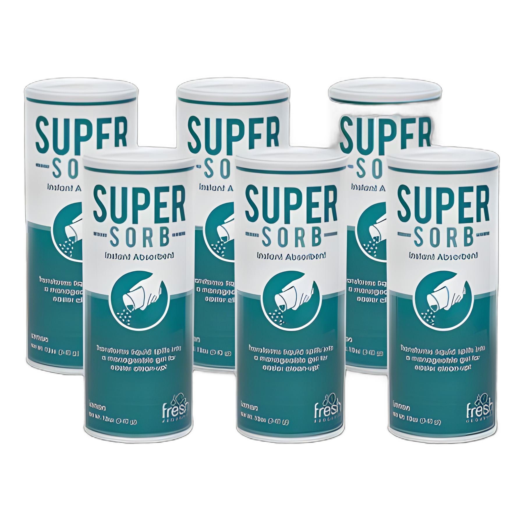 Super-Sorb Liquid Spill Absorbent with Lemon Scent for Medical and Commercial Use, 720 oz (6 x 12 oz Shaker Can)
