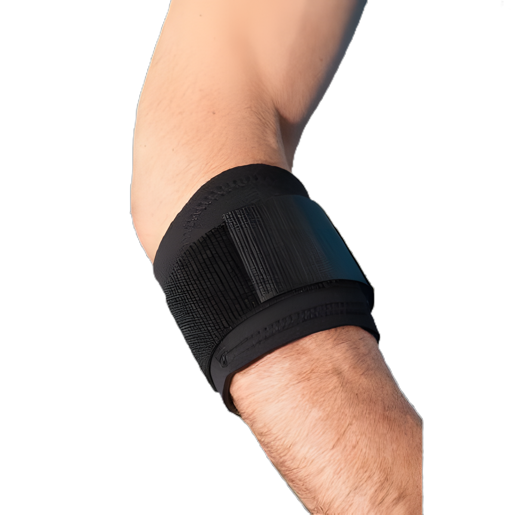 Breg Medium Elbow Strap for Tennis/Golfer's Elbow, Pull-On, 10-11 Inch Forearm, Black
