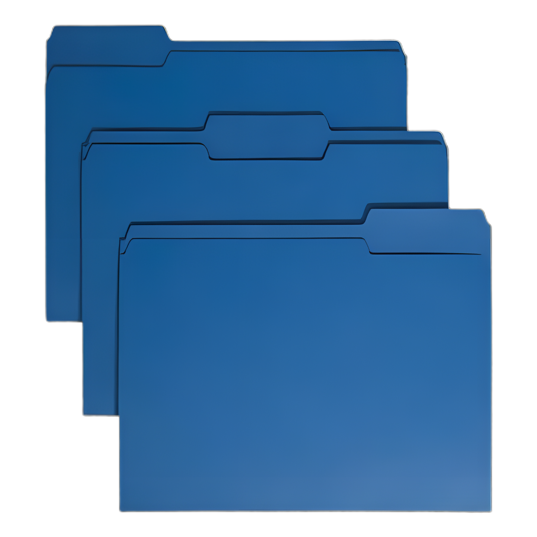 Colored File Folders, 1/3-Cut Tabs: Assorted, Letter Size, 0.75" Expansion, Navy Blue, 100/Box