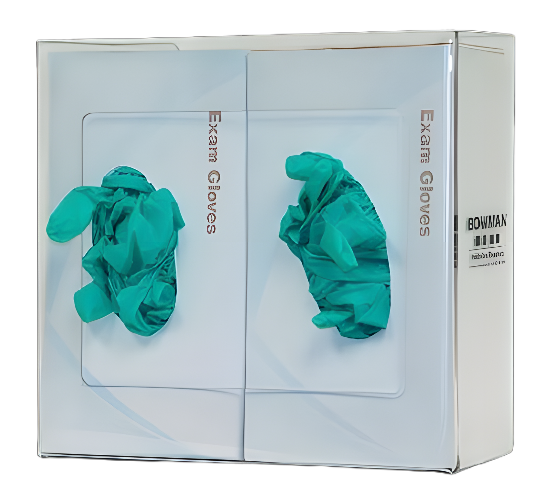 Bowman® Glove Box Holder for Medical Facilities - 2-Box Capacity, Wall Mounted, Clear Plastic