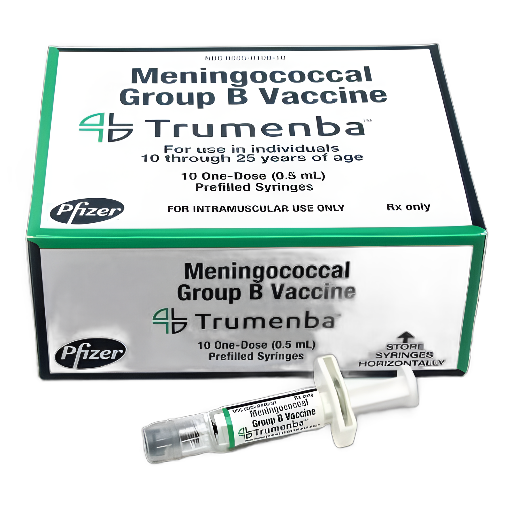 Trumenba® Meningitis Vaccine Indicated for People 10 Through 25 Years of Age Meningococcal Group B Vaccine 120 mcg / 0.5 mL Injection Prefilled Syringe 0.5 mL - 00005010010