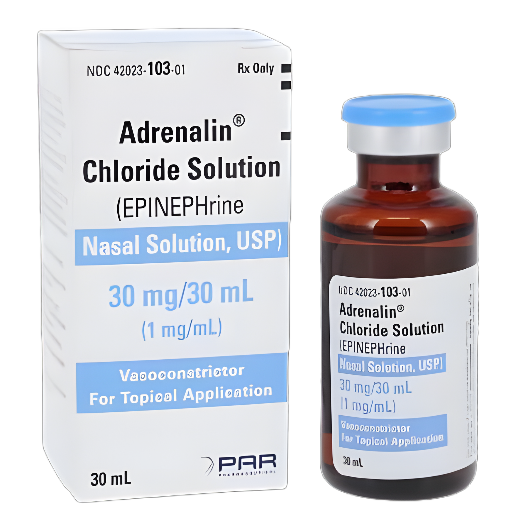 Adrenalin® Chloride Solution Vasoconstrictor Epinephrine Chloride 1 mg / mL (1:1000) Solution Bottle 30 mL