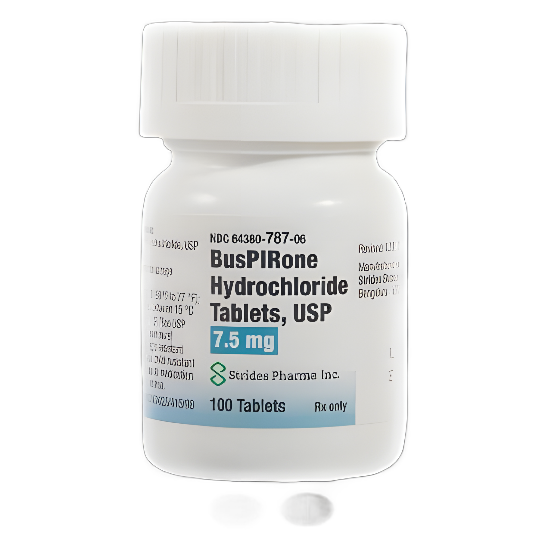Buspirone HCl 7.5 mg Tablets - Anxiety Relief Medication (Bottle of 100 Tablets)