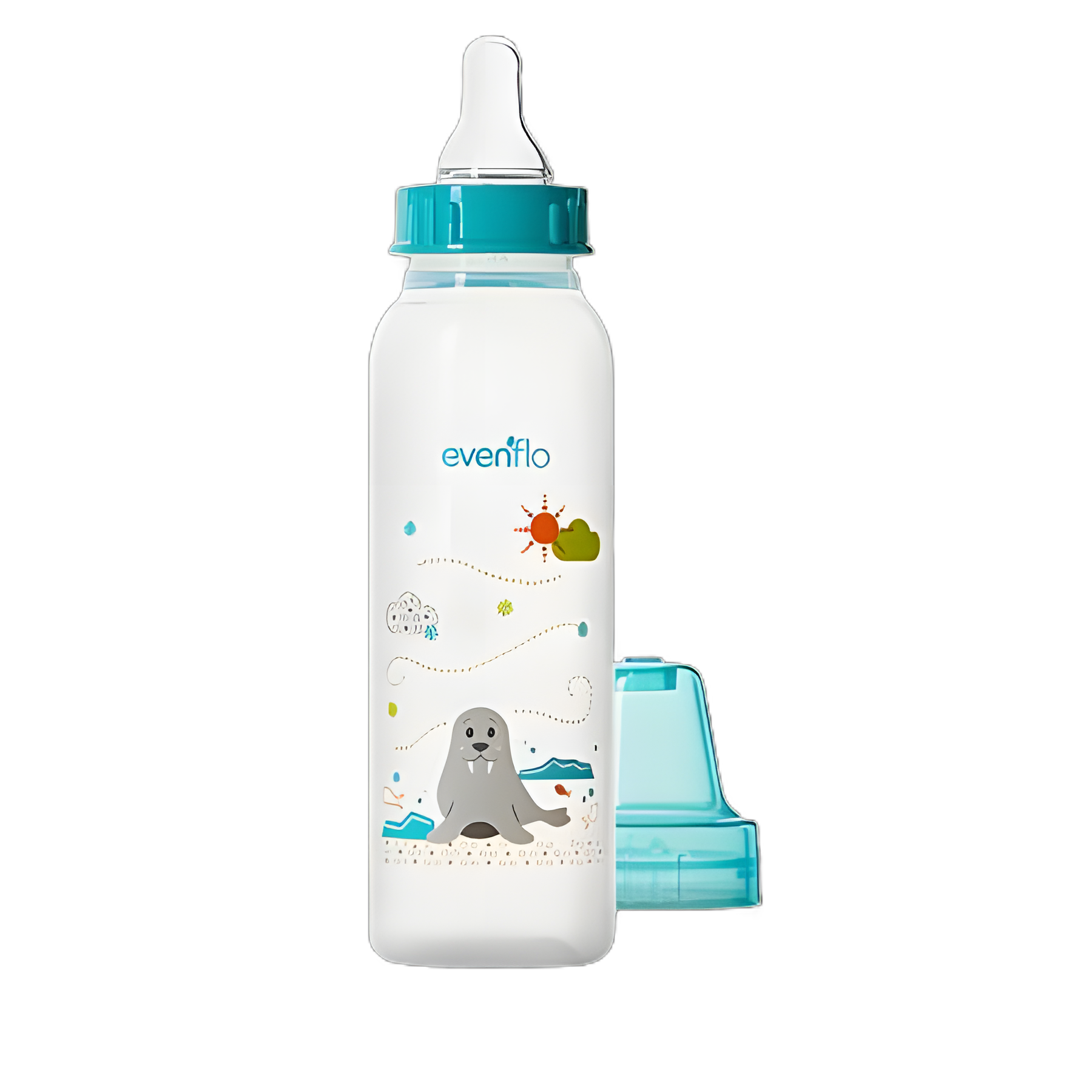 Evenflo Classic Prints 8 oz Polypropylene Baby Bottle with Slow Flow Silicone Nipples