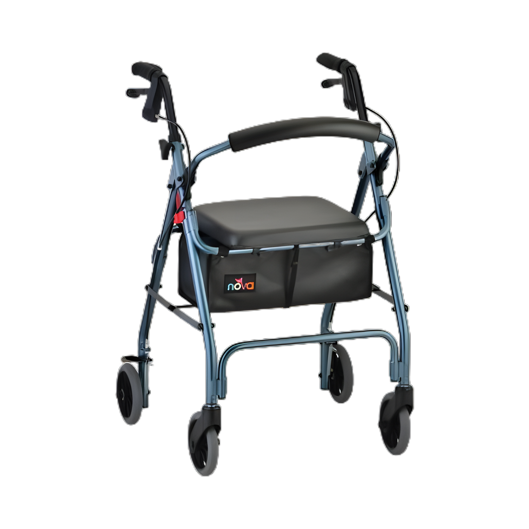 4 Wheel Rollator GetGO Classic Blue Adjustable Height / Folding Aluminum Frame