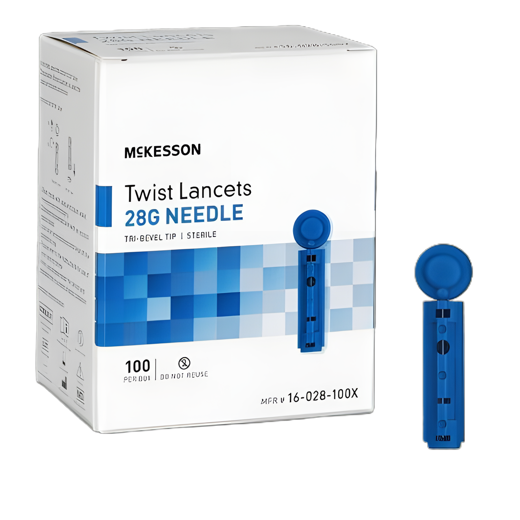 Lancet for Lancing Device McKesson 28 Gauge Non-Safety Twist Off Cap Finger