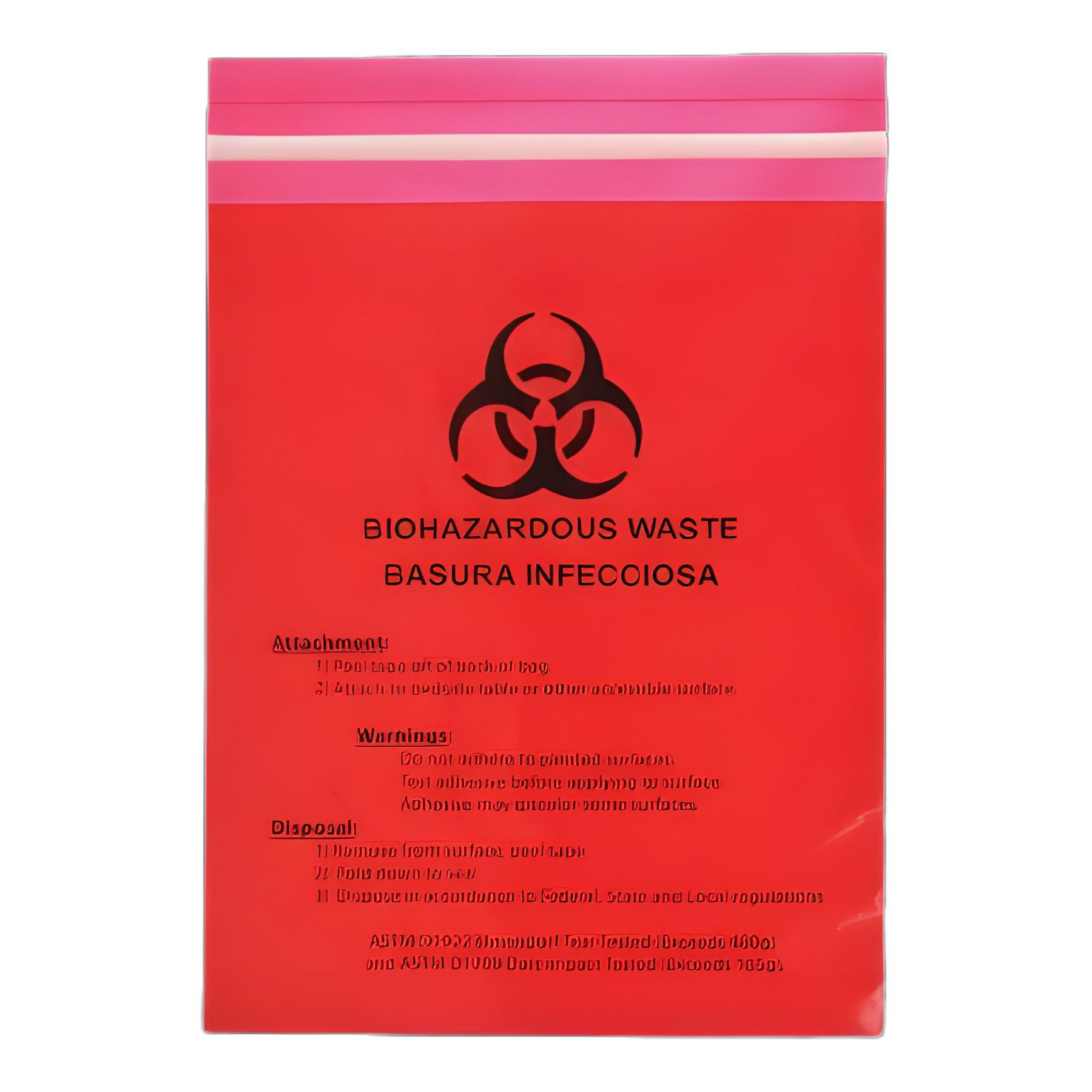 Biohazard Waste Bag 2.6 Quart Red Bag 12 X 14 Inch