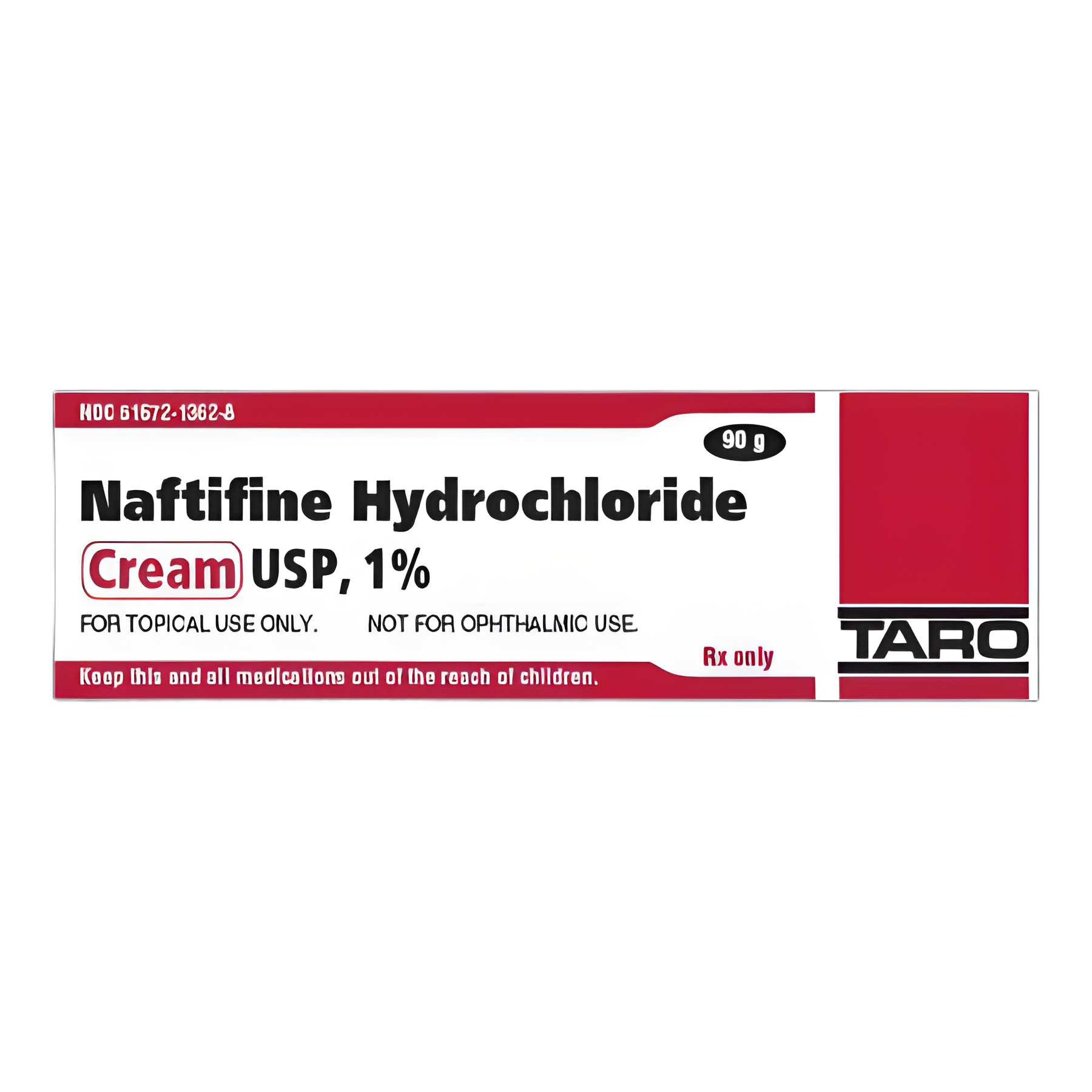 Naftifine HCl 1% Antifungal Cream - 90g Tube for Skin Fungal Infections