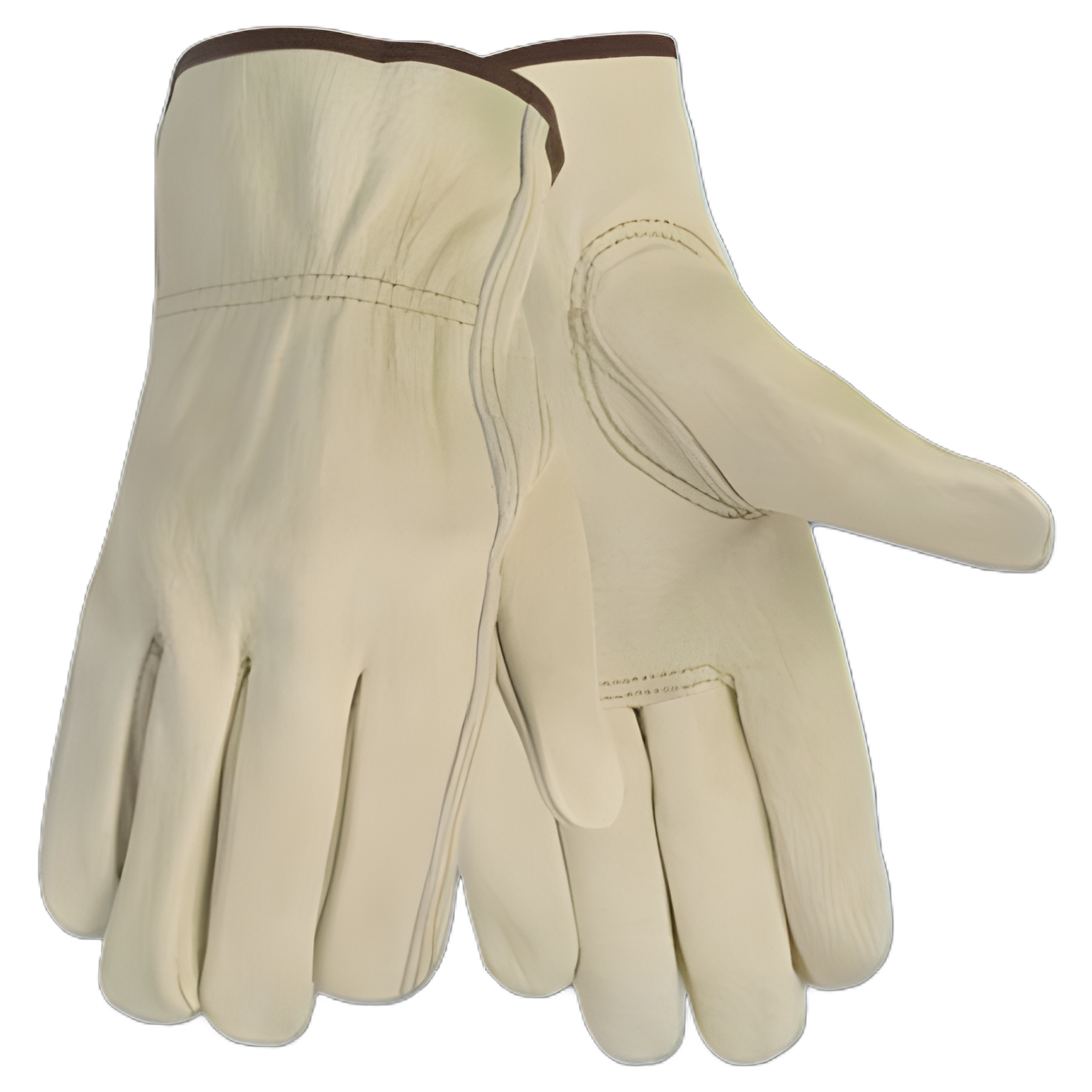 Economy Leather Driver Gloves, Large, Beige, Pair