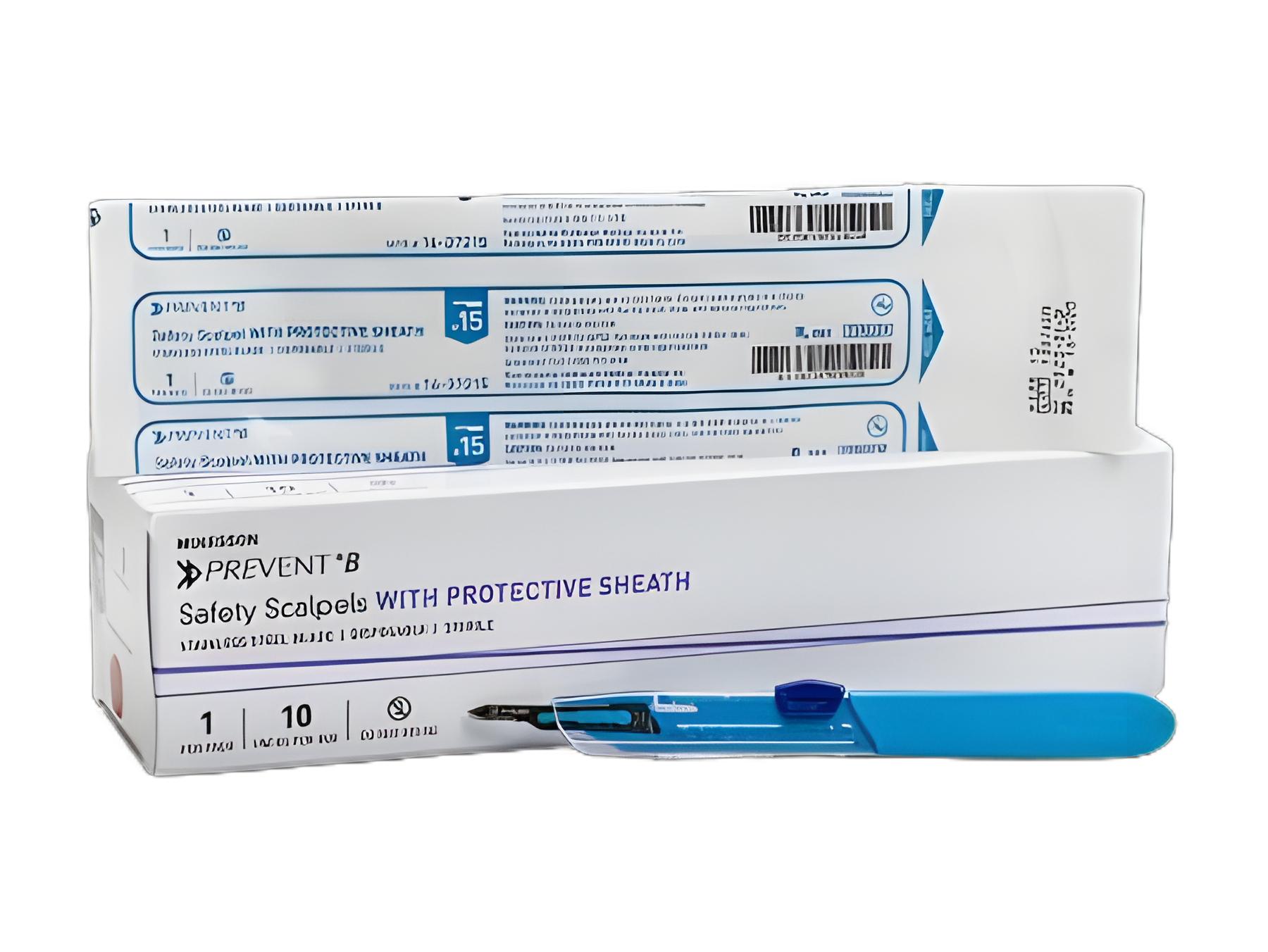 McKesson Prevent® B Safety Scalpel No. 15 - Sterile, Disposable with Protective Sheath