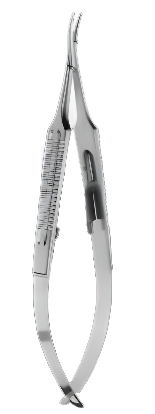 Eye Needle Holder 5-1/8 Inch Length Moderately Curved, Smooth Jaw, 9 mm Short Shanks and Wides - OP7413-004