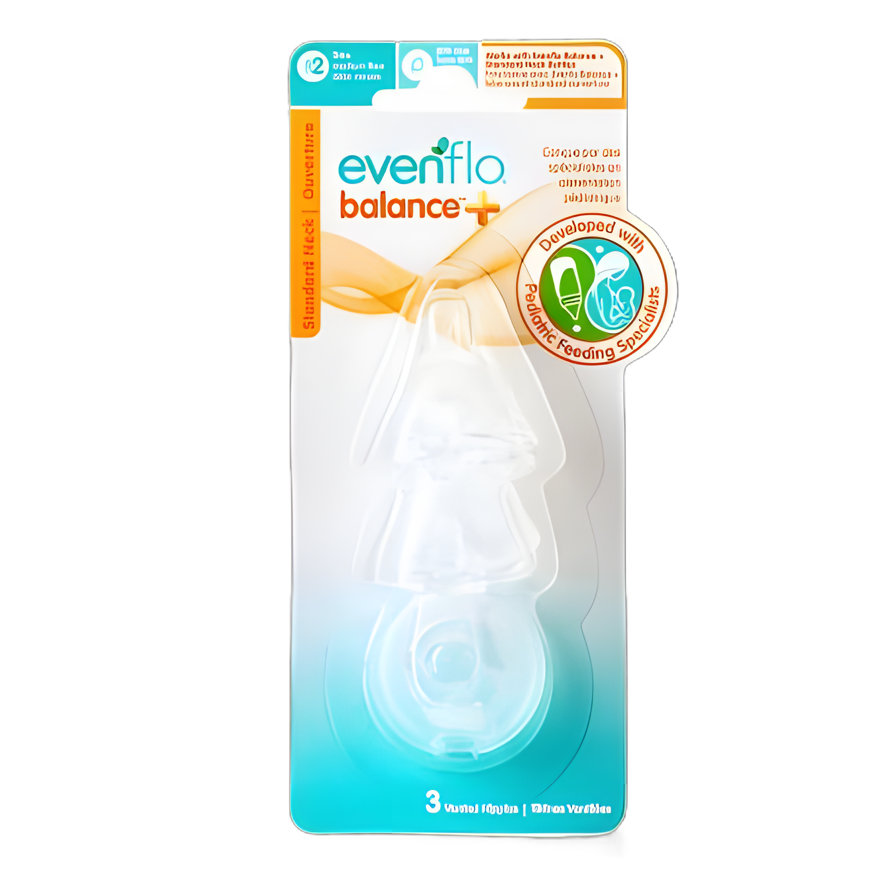 Evenflo Feeding Balance + Standard Neck Medium Flow Nipple for Ages 3M+
