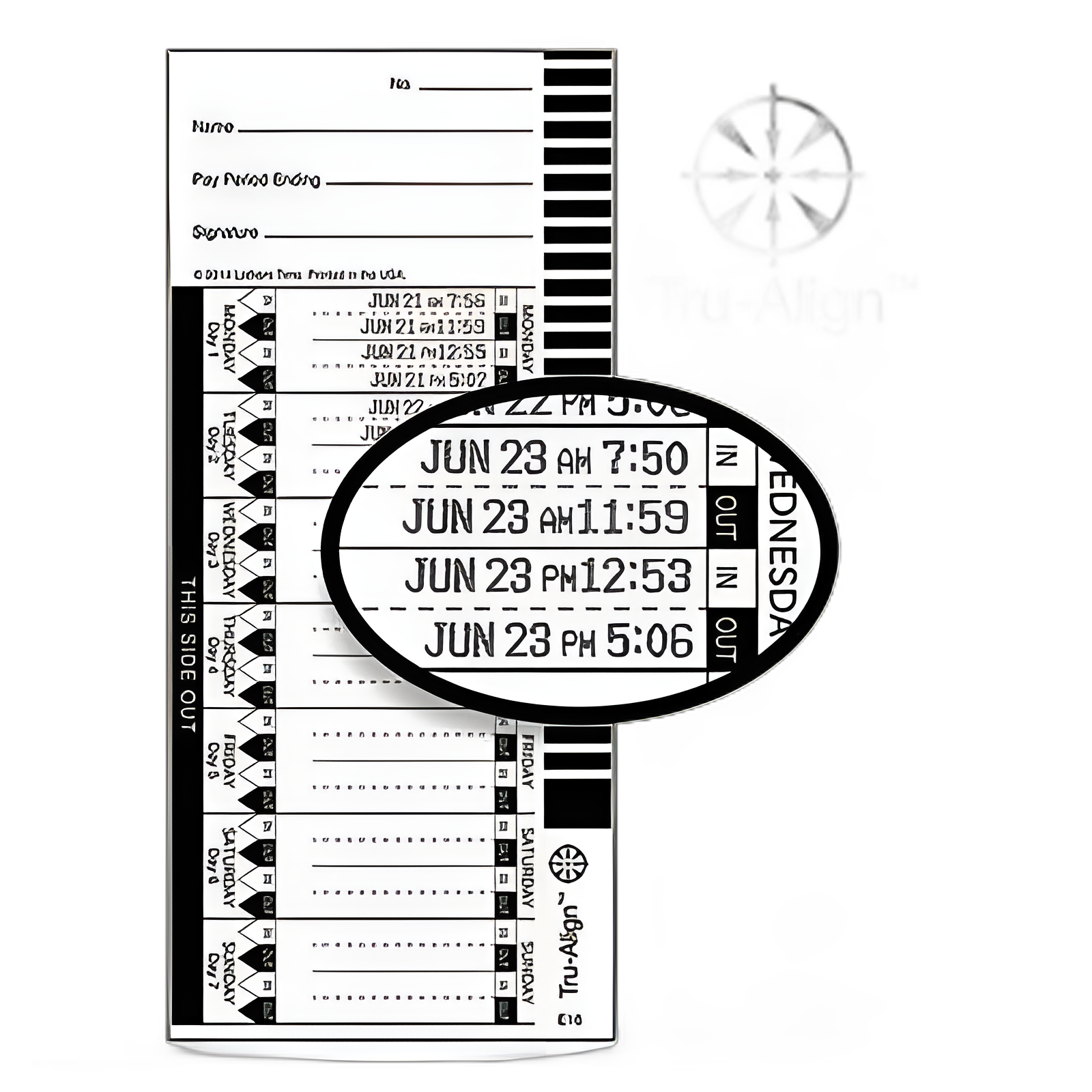 Lathem Time 1600E Time Clock Cards, 4x9 inch, 100/Pack