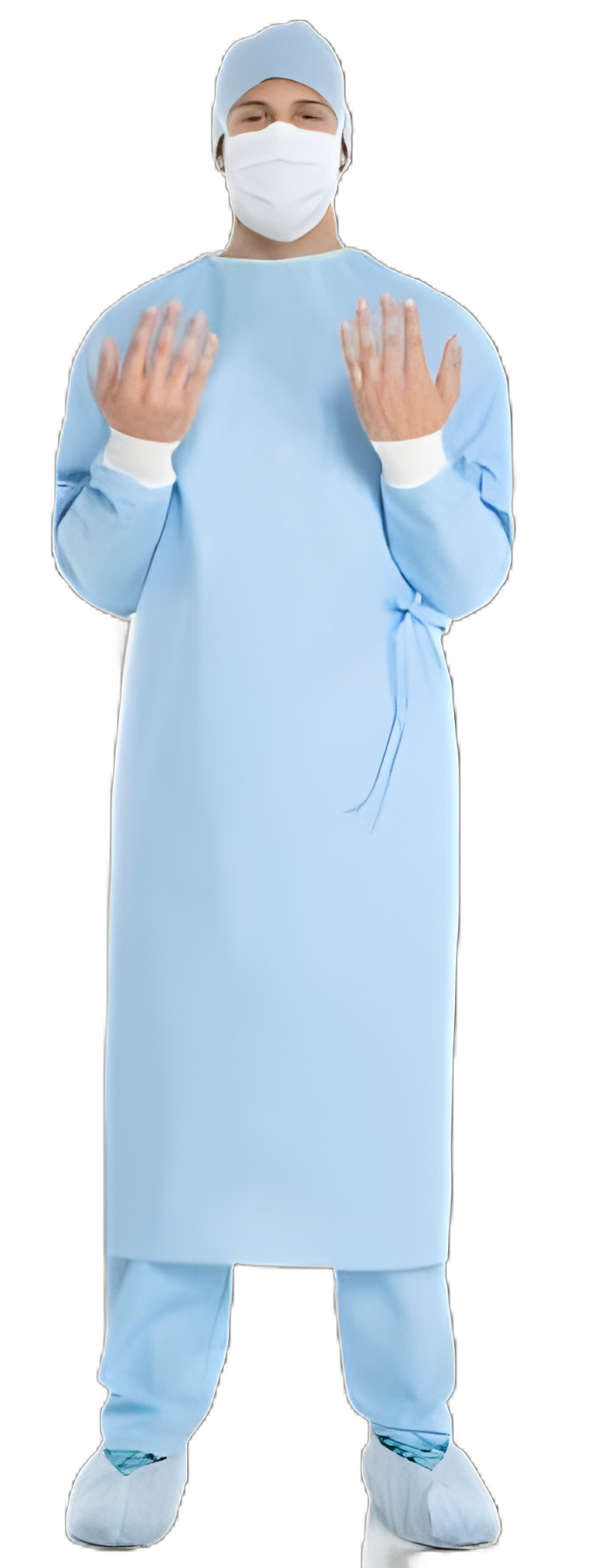 Fabric-Reinforced Surgical Gown with Towel ULTRA Small Blue Sterile ASTM D4966 Disposable