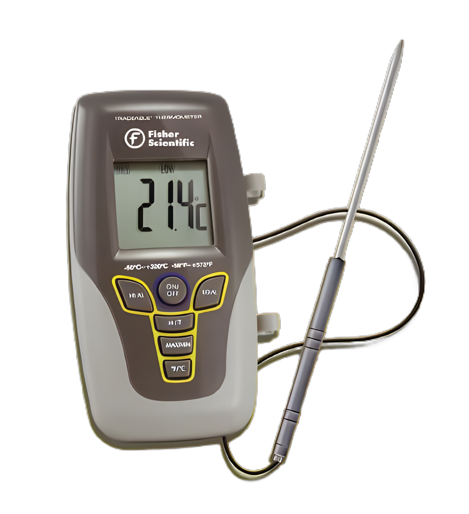 Fisherbrand Traceable Kangaroo Digital Thermometer with Alarm, -50° to 300°C, Stainless Steel Probe