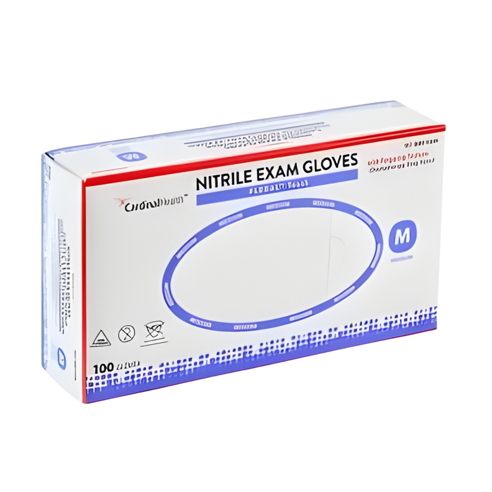 Cardinal Health FLEXAL Touch Nitrile Exam Gloves, Powder-Free, Medium, Blue, 3.1 MIL, Chemo Tested, 100 count/bx