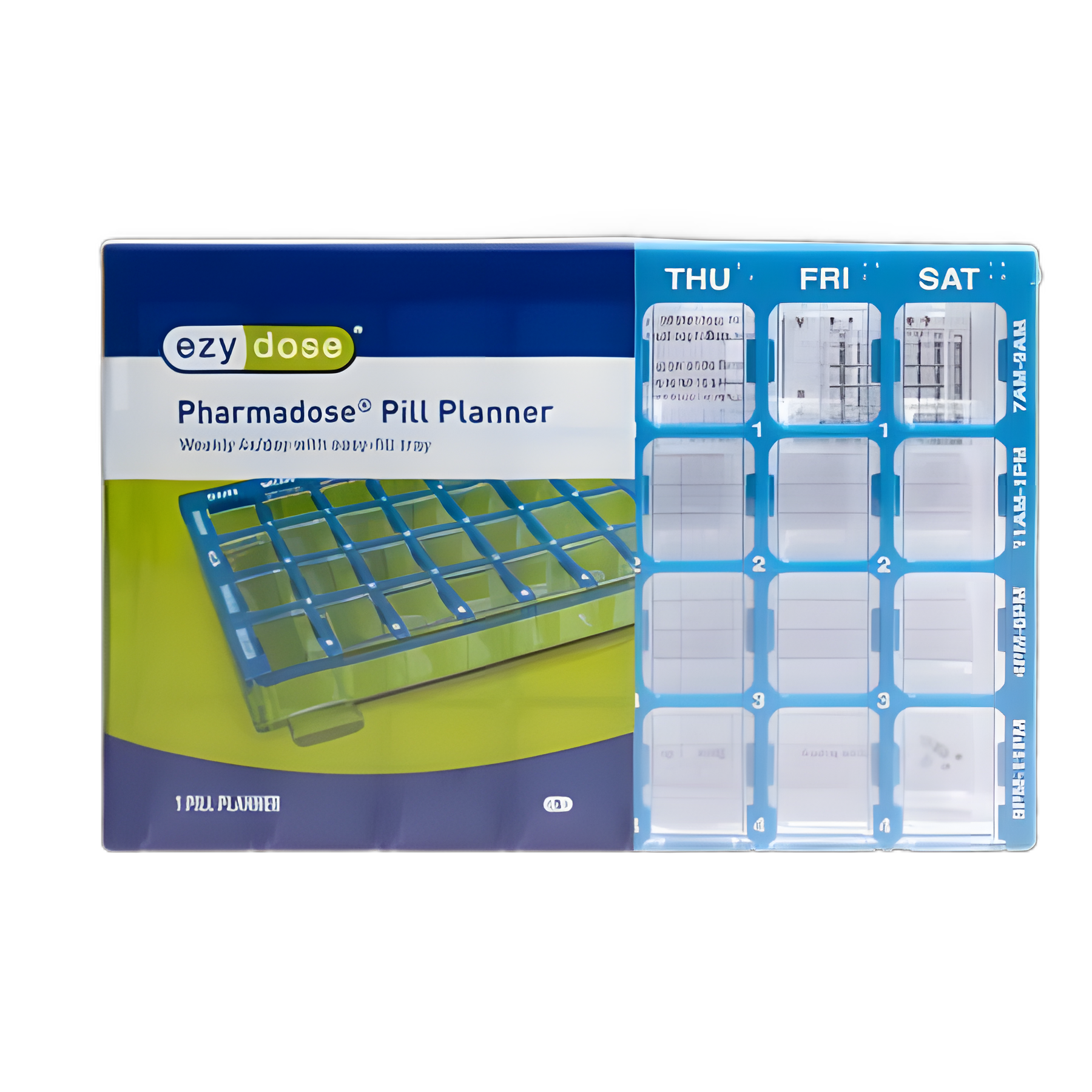 Pharmadose® Locking Pill Planner Small 7-Day 4-Dose - Weekly Medication Organizer