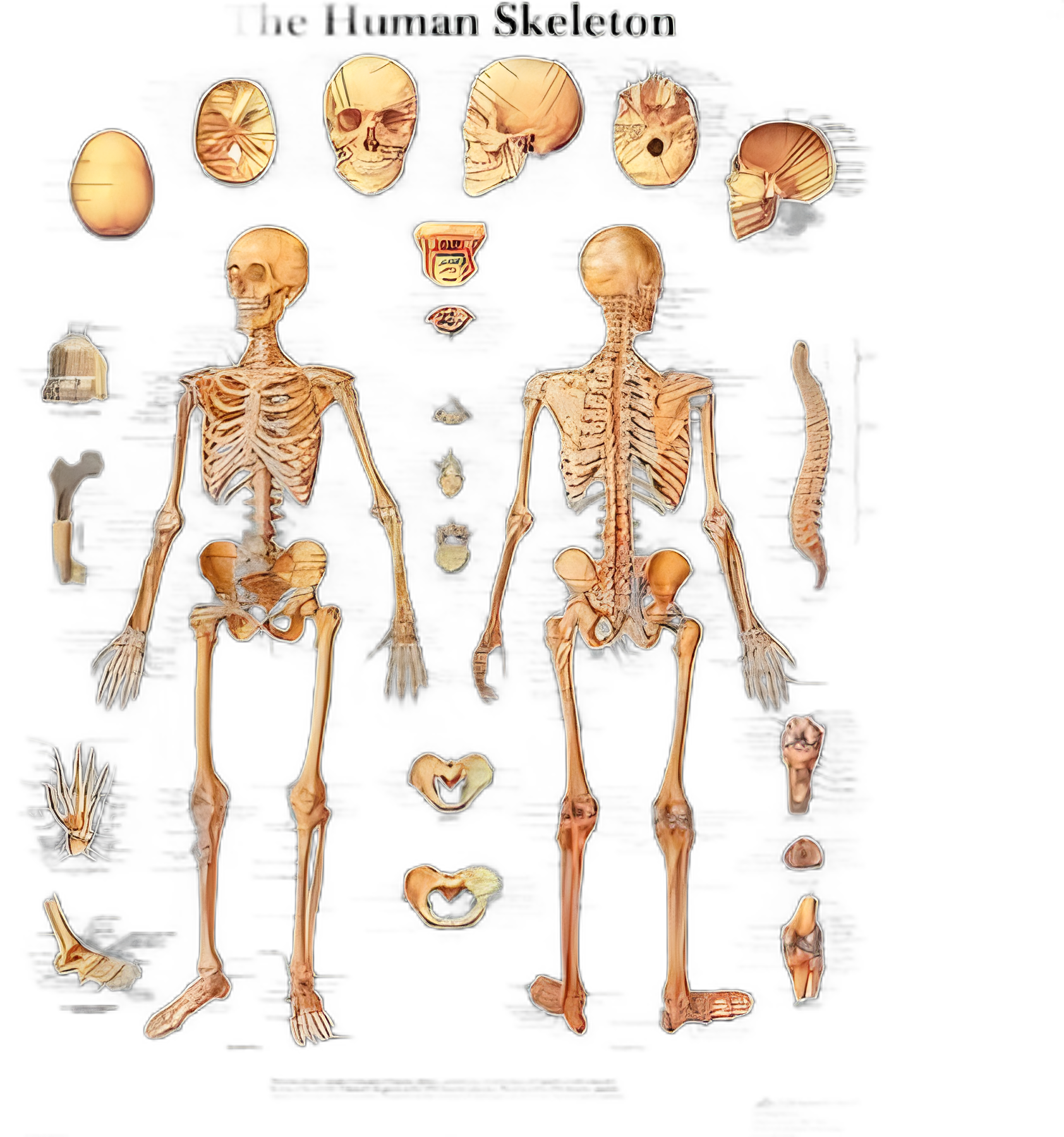 3B Scientific® Human Skeleton Glossy Paper Poster for Medical Education