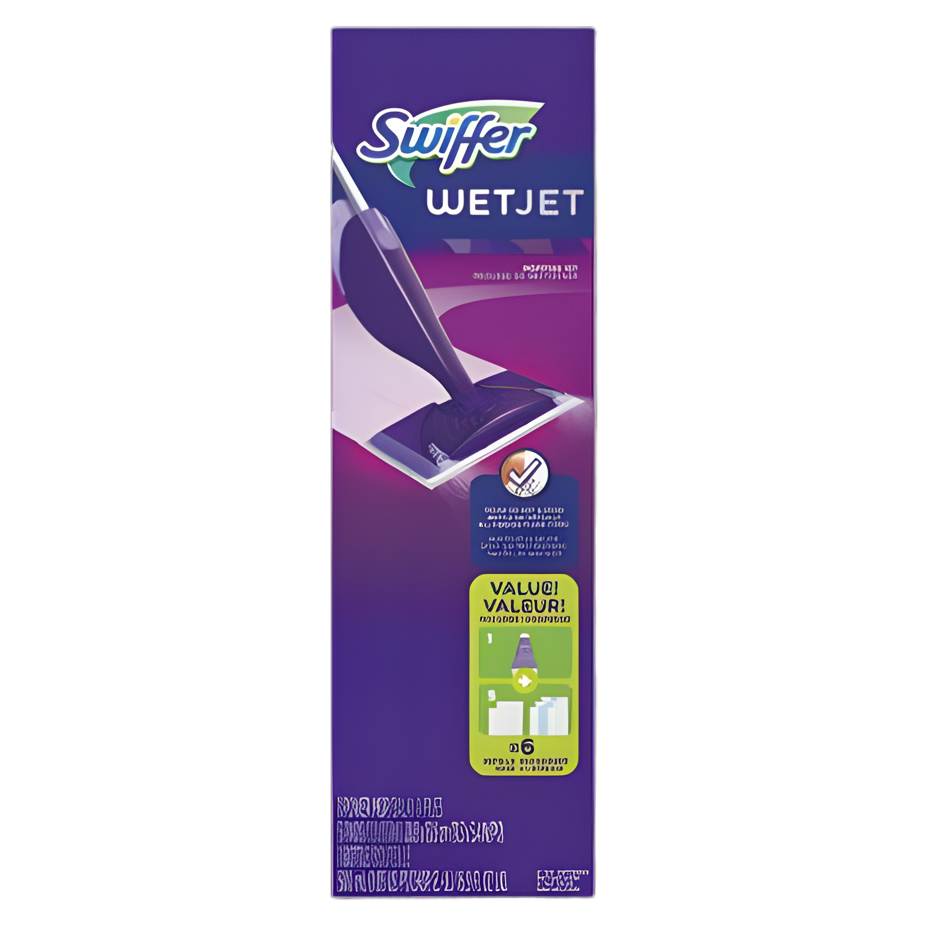 Swiffer WetJet Mop for Hospital and Clinic Floors - 46" Handle, 11 x 5 White Cloth Head