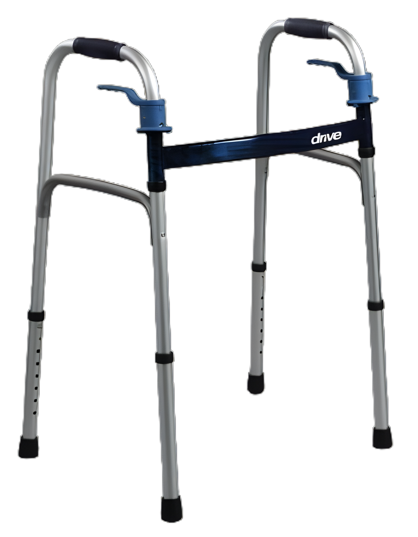 Dual Release Folding Walker Adjustable Height drive™ Deluxe Aluminum Frame 350 lbs. Weight Capacity 25-1/2 to 32-1/2 Inch Height